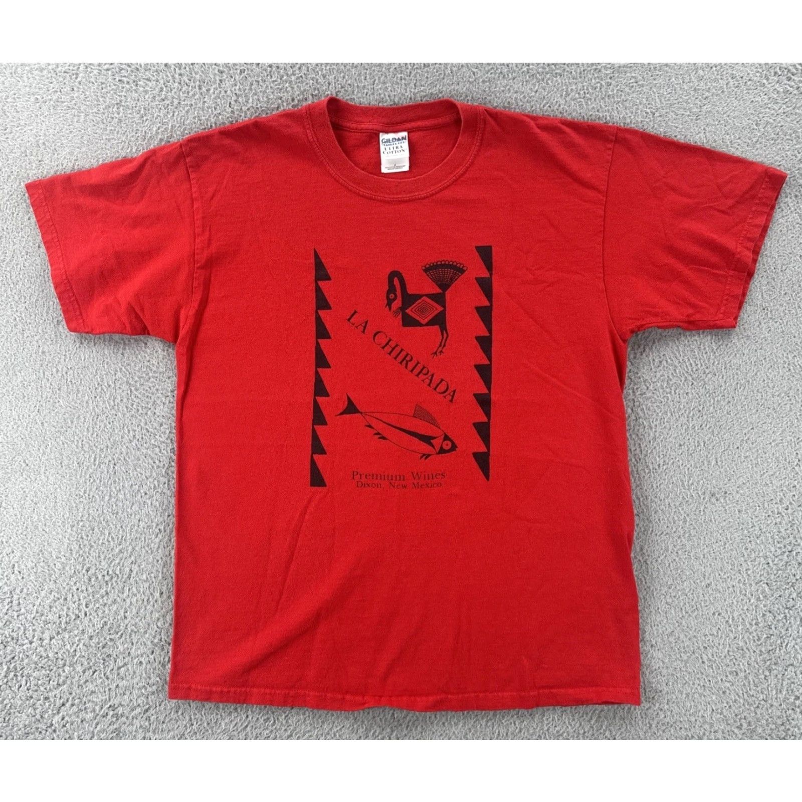 Gildan VINTAGE Gildan T-Shirt Red Adult Large Dixon New Mexico USA Premium Wines La Chiripada Shirts Mens Size US L / EU 52-54 / 3 - 2 Thumbnail