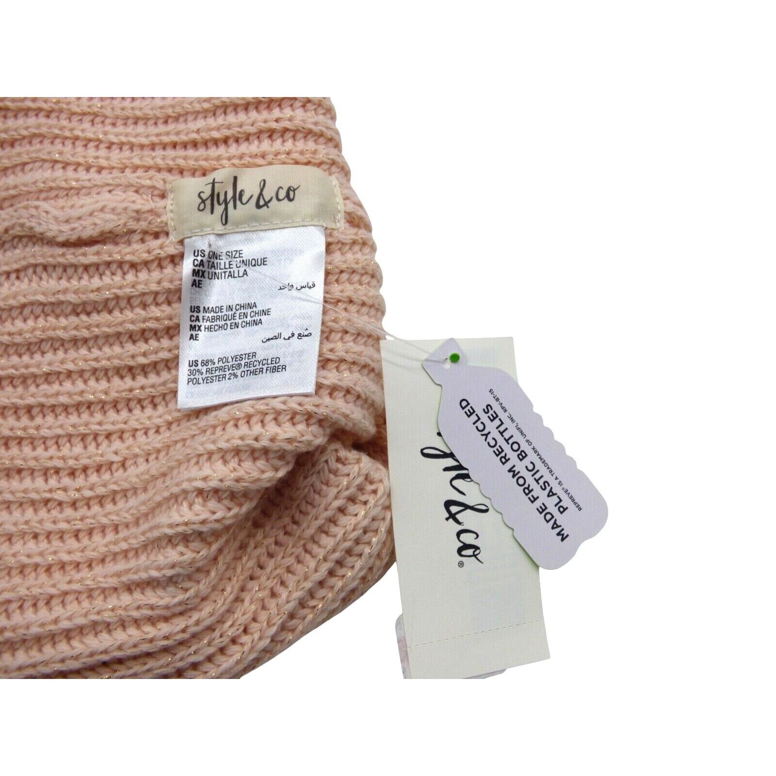 Other Style & Co Women's Solid Shine Cuff Beanie, Blush Size ONE SIZE - 6 Thumbnail