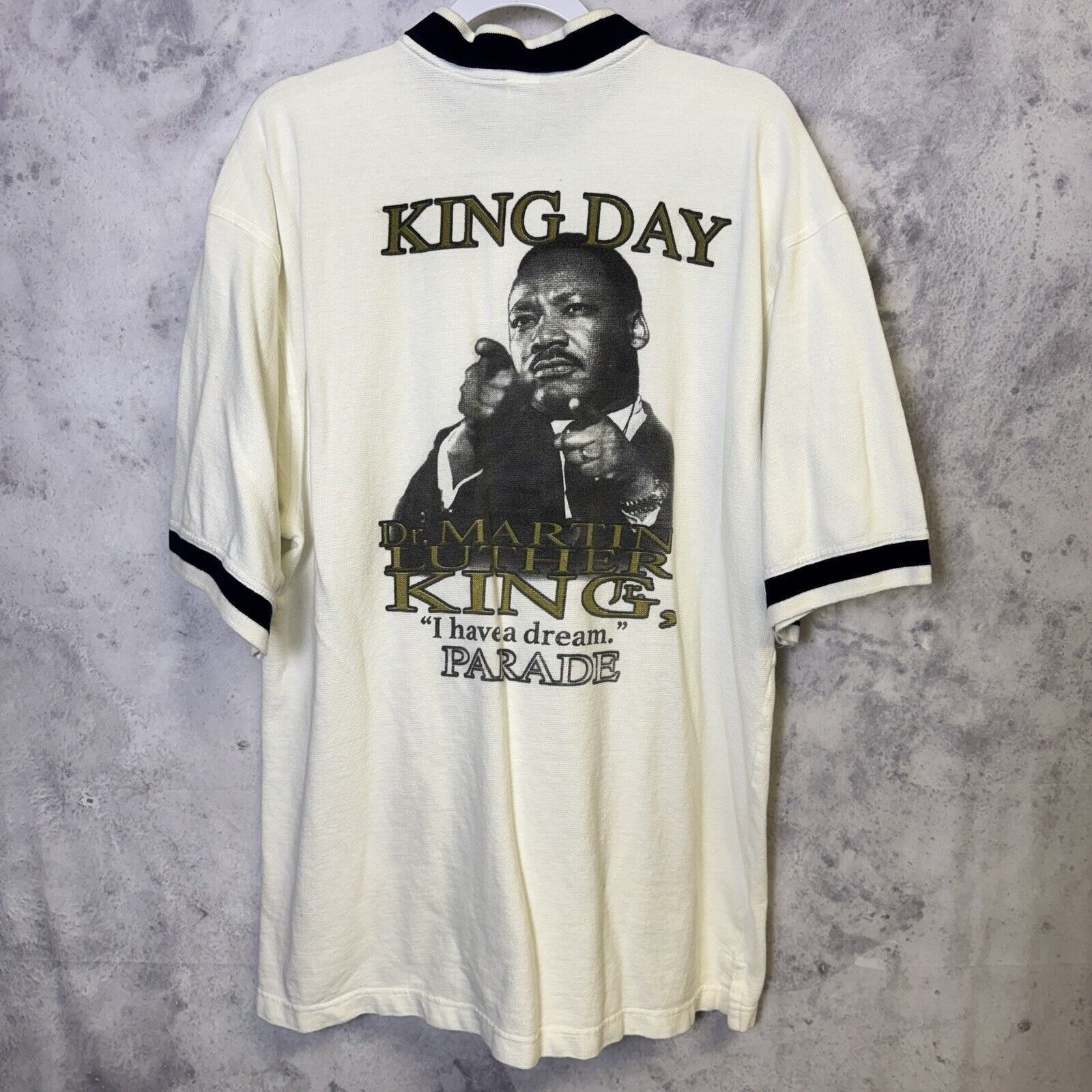 Vintage Vintage Dr Martin Luther King Polo Shirt Mens 2XL White Shor Size US XXL / EU 58 / 5 - 1 Thumbnail