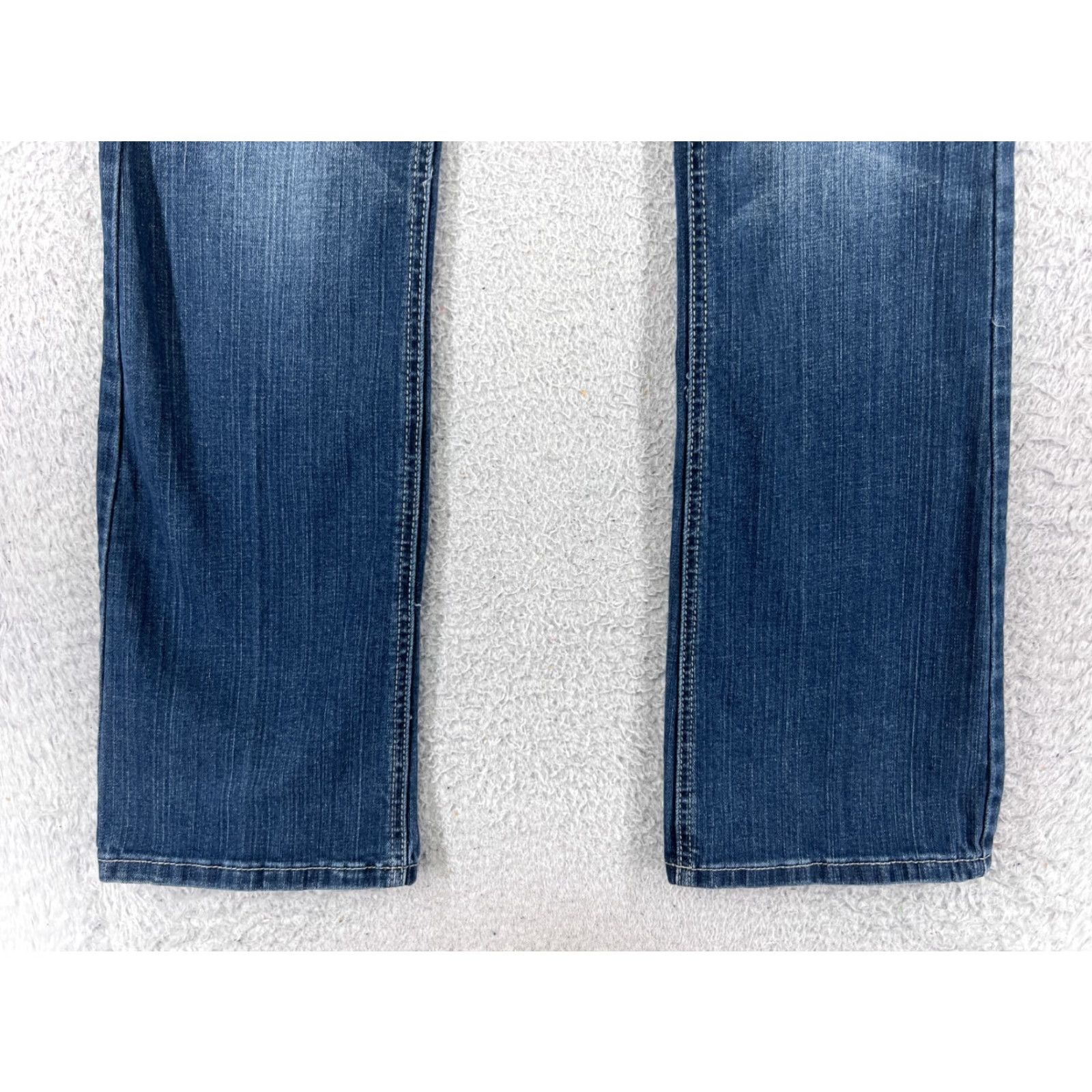 Vintage Wax Jeans Women's Jeans Bootcut Denim 27x30 Blue Cotton Blend Stretch 11 Regular Low Rise 5-Pocket Logo Button Embroidered Vintage No N/A Size 32" / US 10 / IT 46 - 2 Thumbnail