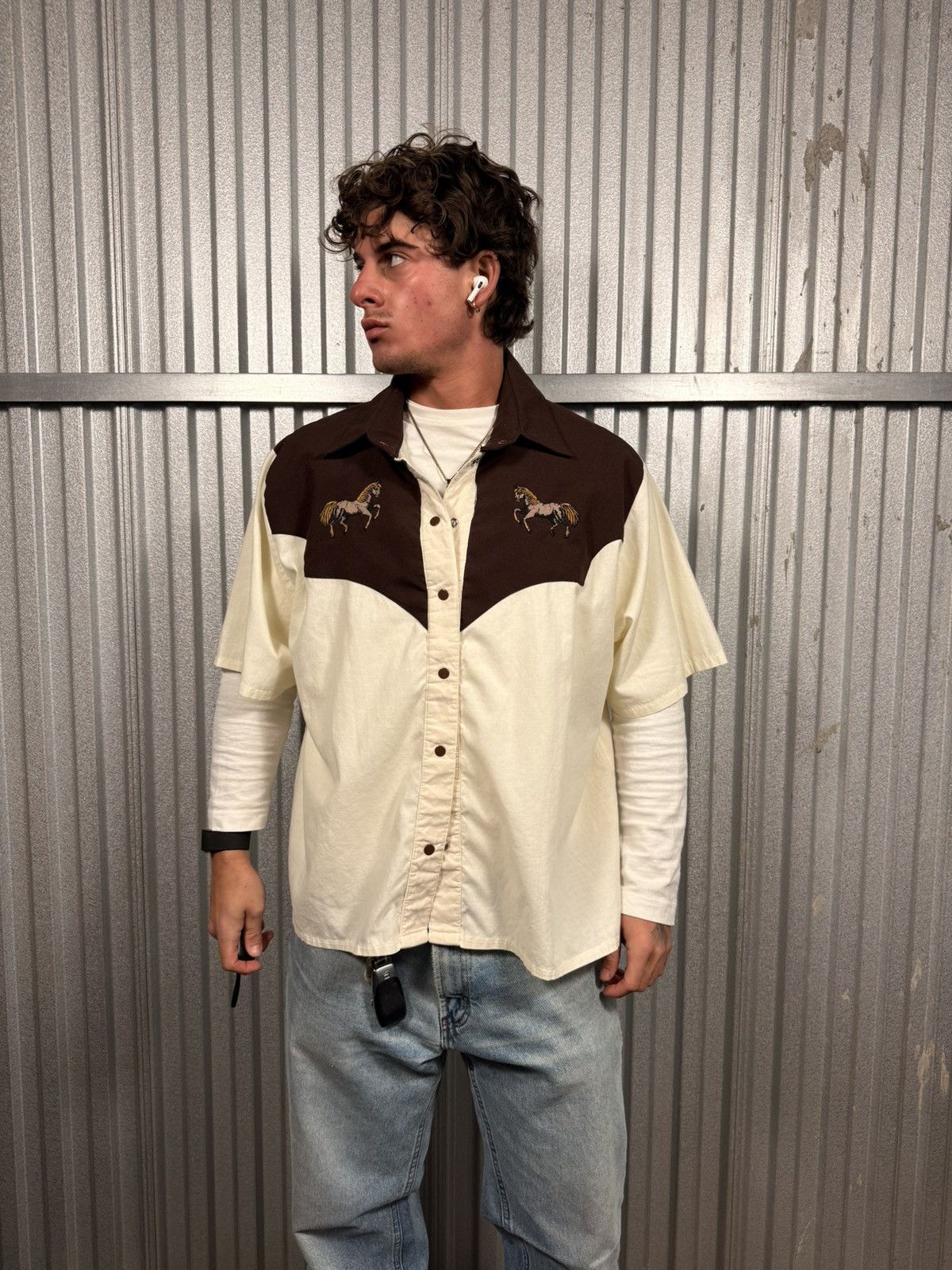 Other 70s Vintage Maris Western Horse Short Sleeve Pear Snap Shirt Size US XXL / EU 58 / 5 - 1 Thumbnail