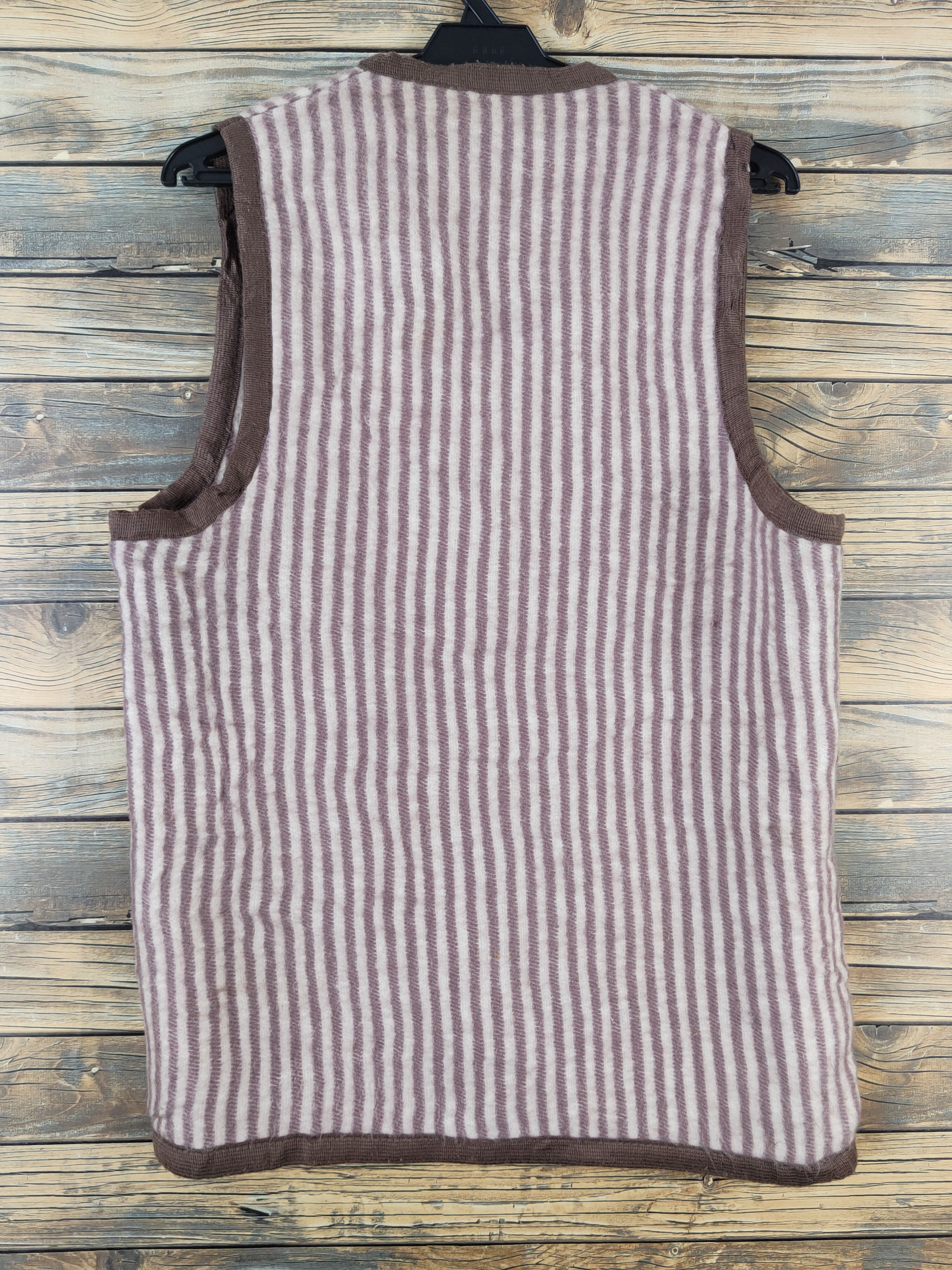 Japanese Brand × Vintage Vintage Japanese Brand Brown Stripe Wool Toggle Vests Size M / US 6-8 / IT 42-44 - 7 Thumbnail