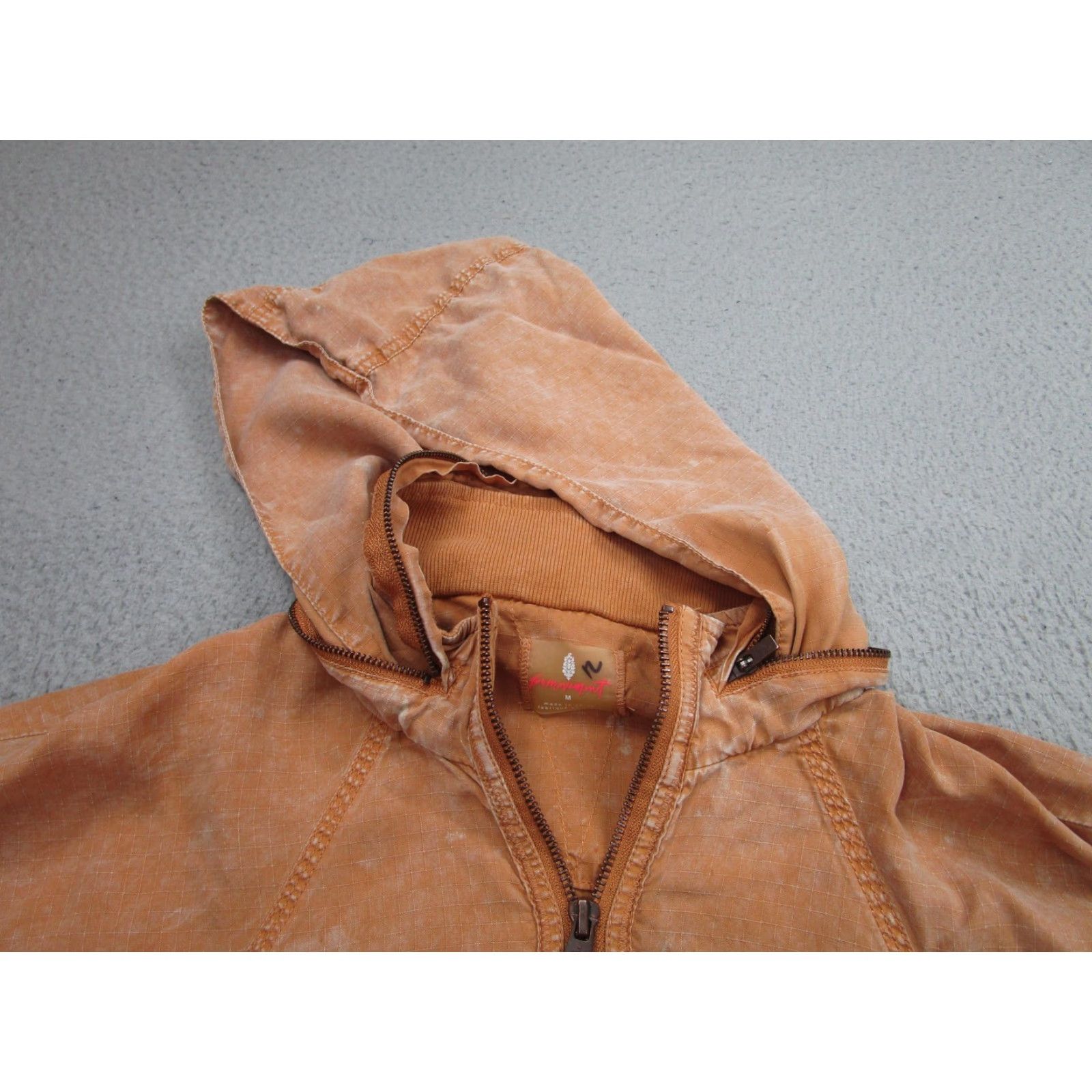 Free People Free People Jacket Womens M Anorak Orange Hooded Half Zip Drawstring Pullover Size M / US 6-8 / IT 42-44 - 5 Thumbnail