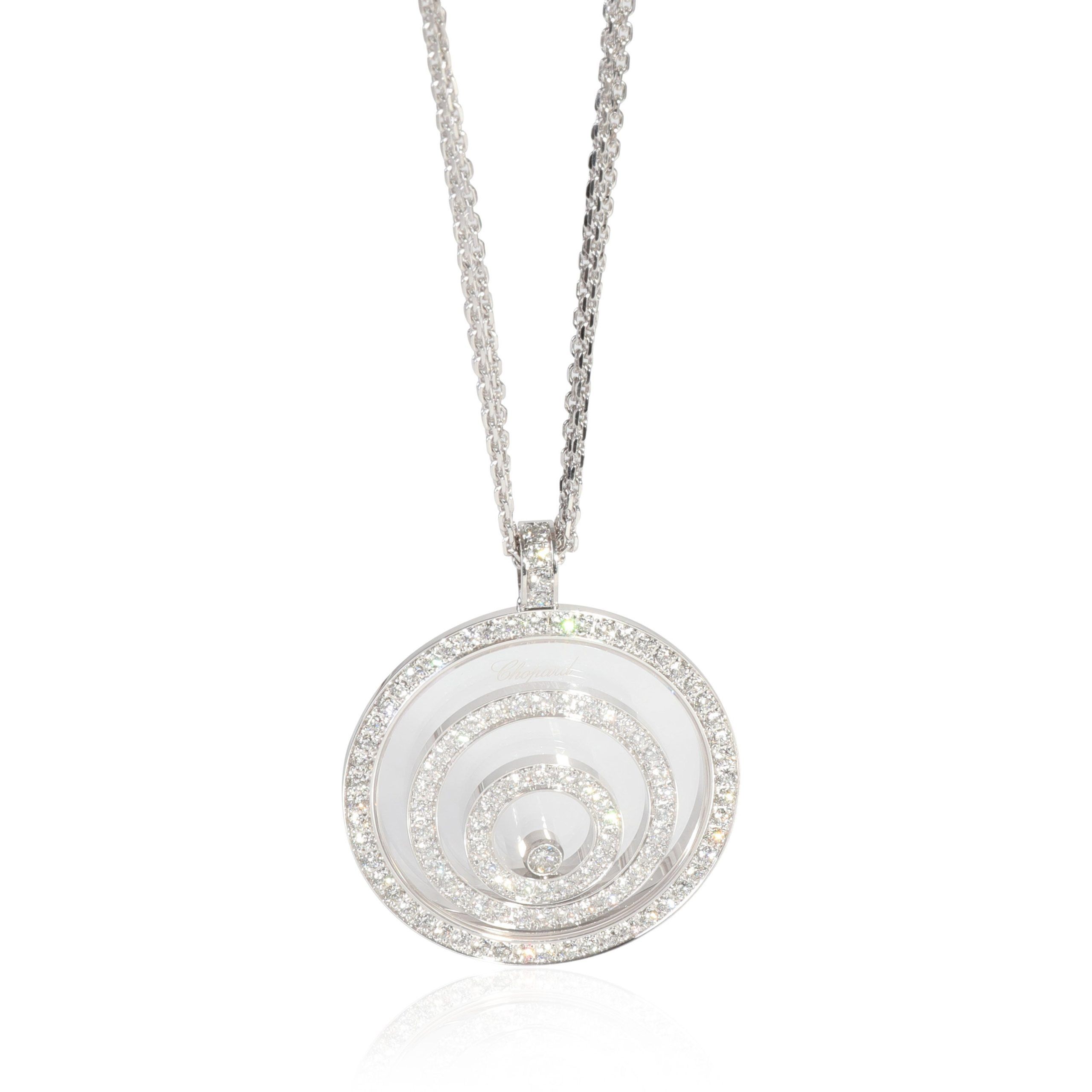 image of Chopard Happy Spirit Diamond Pendant In 18K White Gold 0.91 Ctw, Women's
