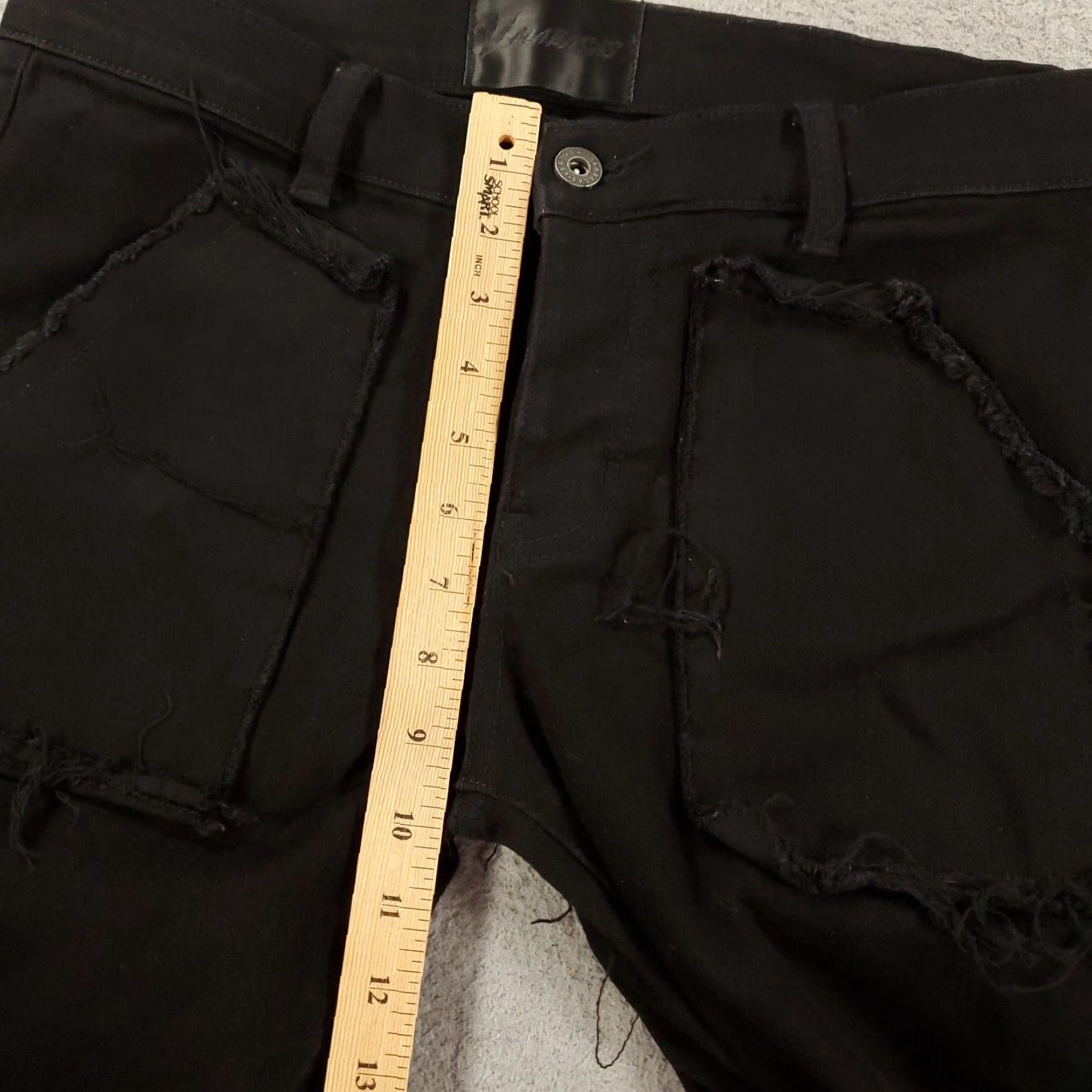 Vintage Valabasas Cargo Jeans 30 Black Skinny Pants Button Fly Fringe 90s Punk Mens Size US 32 / EU 48 - 6 Thumbnail