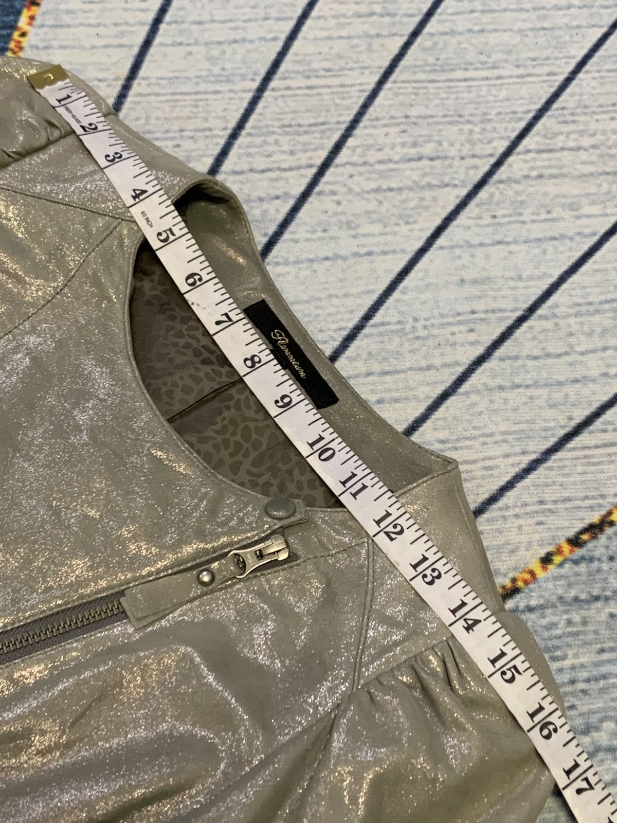 Japanese Brand FLAMMEUM Metalic Leather Jacket Size S / US 4 / IT 40 - 18 Thumbnail