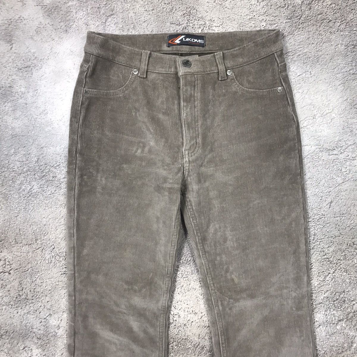 Vintage Vintage 90s Flared Velvet Wide Leg Pants Washed Grey Wool 28 Size 28" / US 6 / IT 42 - 2 Thumbnail