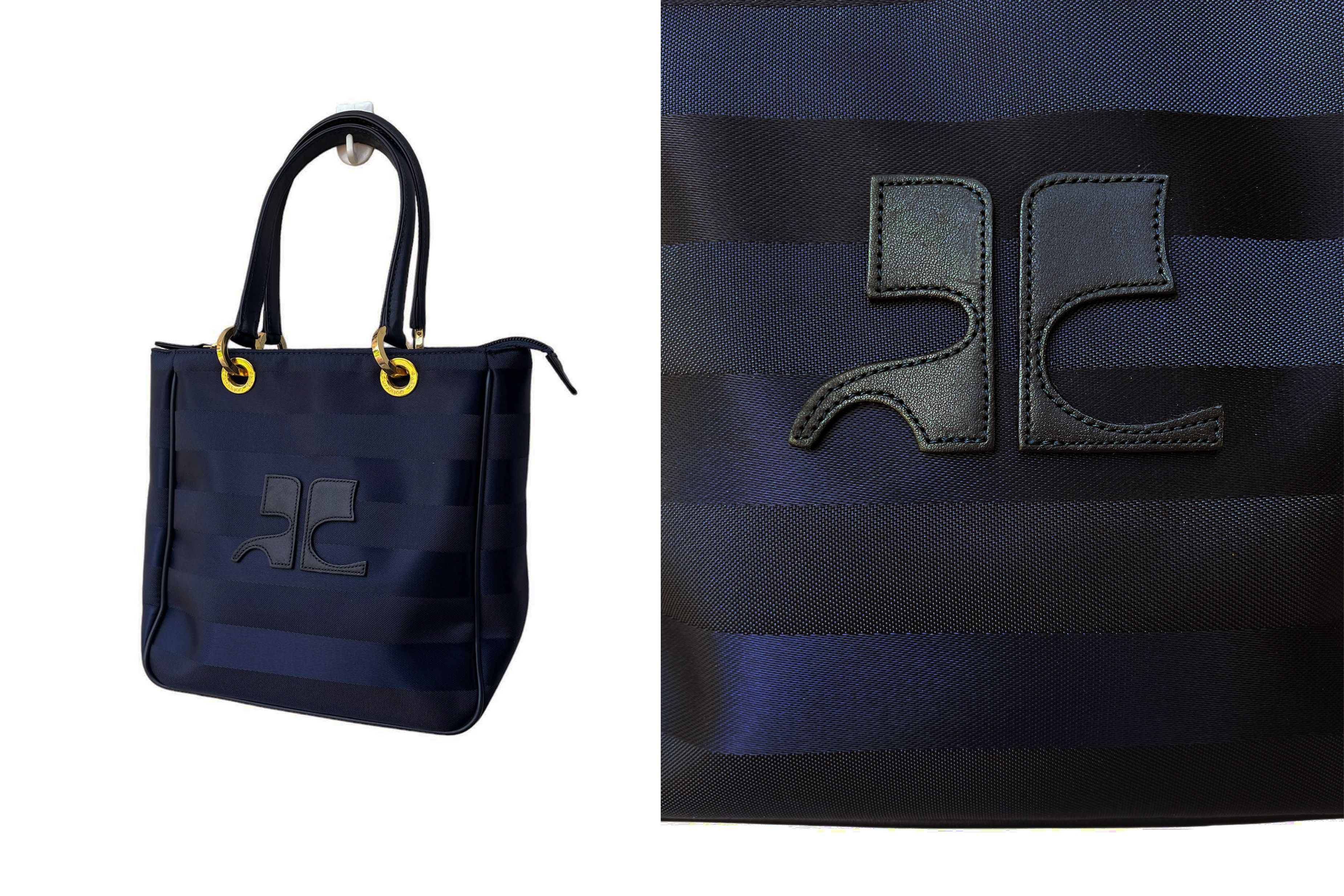 Courreges COURRÈGES PARIS Navy nylon handbag with Striped textured Size ONE SIZE - 3 Thumbnail