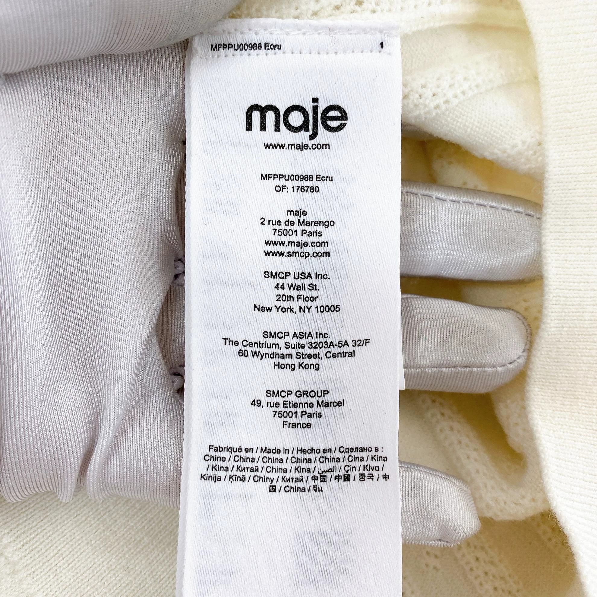 Maje Maje White Crystal-Embellished Knit Pullover Size 1 Size S / US 4 / IT 40 - 8 Thumbnail