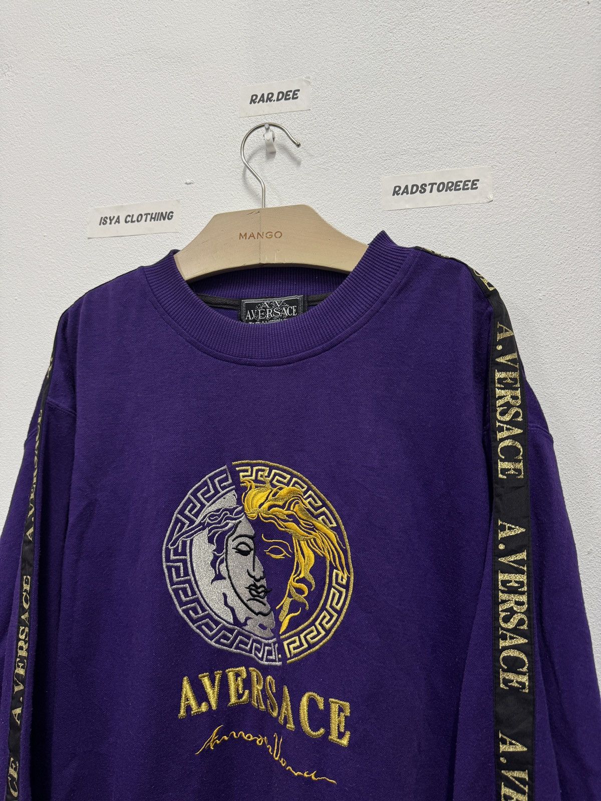Versace Vintage Versace Embroidery Logo Sidetape Size US XXL / EU 58 / 5 - 3 Thumbnail