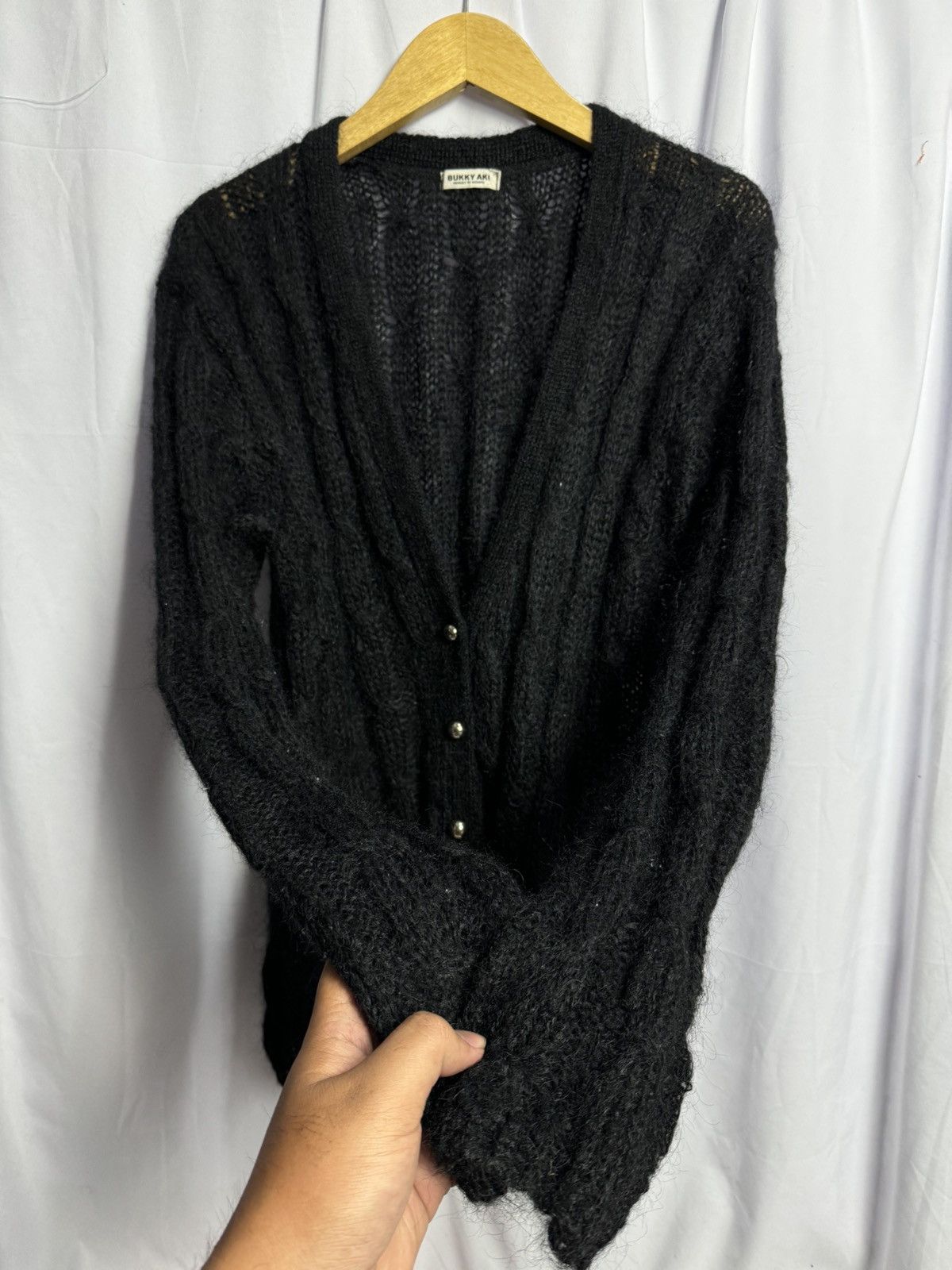 If Six Was Nine × Japanese Brand Mohair Cable Grunge Bukky Aki Cardigan Kurt Cobain Style Size US M / EU 48-50 / 2 - 4 Thumbnail
