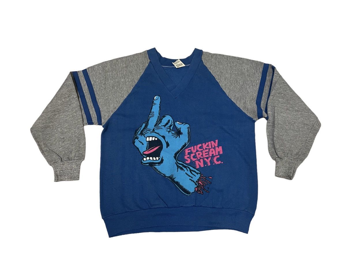 image of Made In USA x Santa Cruz Verysanta Cruz Fuckin Screaming Logo Hard To Find in Blue (Size Medium)