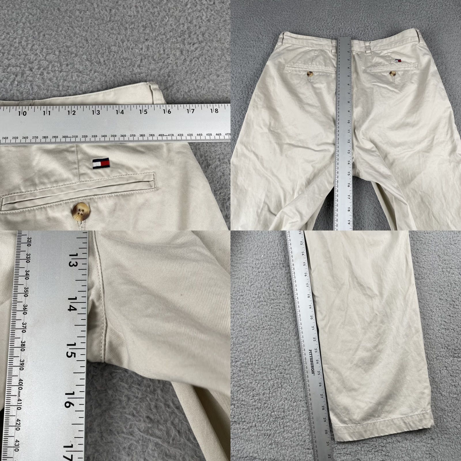 Tommy Hilfiger VINTAGE Tommy Hilfiger Khaki 100% Cotton Chino Pants Mens 32x31 Trousers Embroidery Logo Size US 32 / EU 48 - 9 Thumbnail