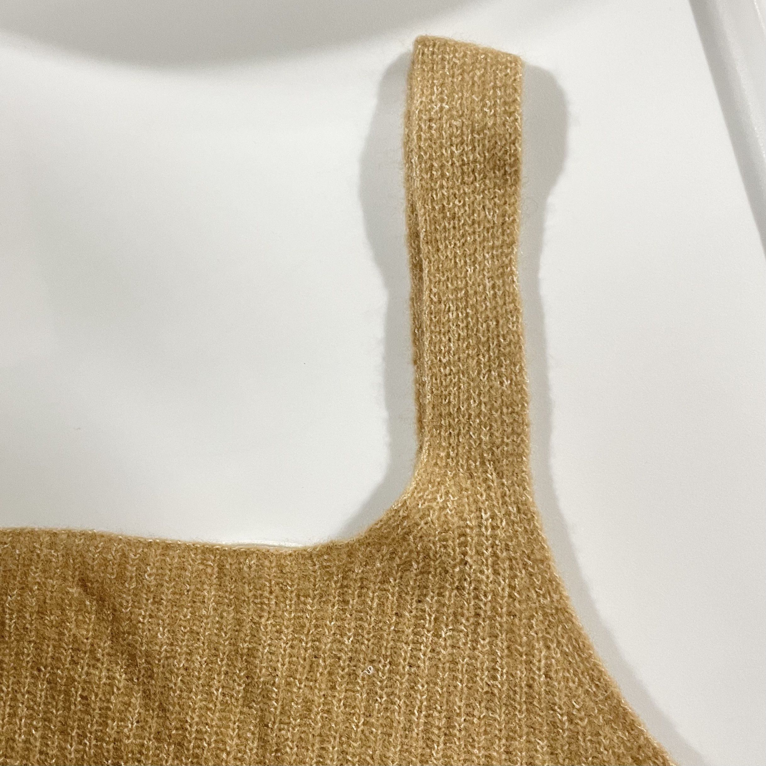 Everlane New Everlane Wool Blend Knit Cozy Cropped Tank Top Camel Size M / US 6-8 / IT 42-44 - 6 Thumbnail