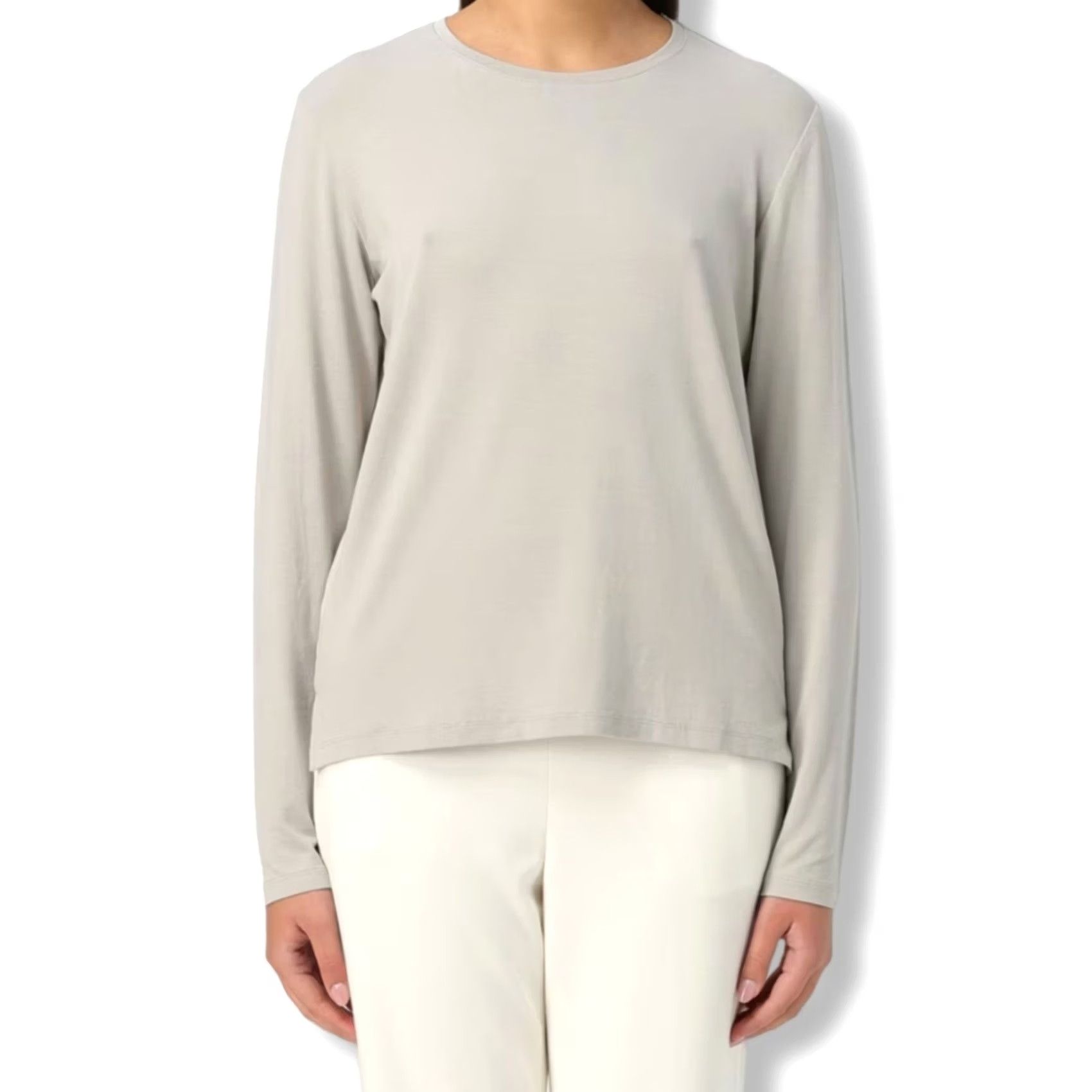Zara VINTAGE Zara Shirt Top Womens M Beige Tan Long Sleeve Crew Neck Pullover #W 78 Size M / US 6-8 / IT 42-44 - 3 Thumbnail