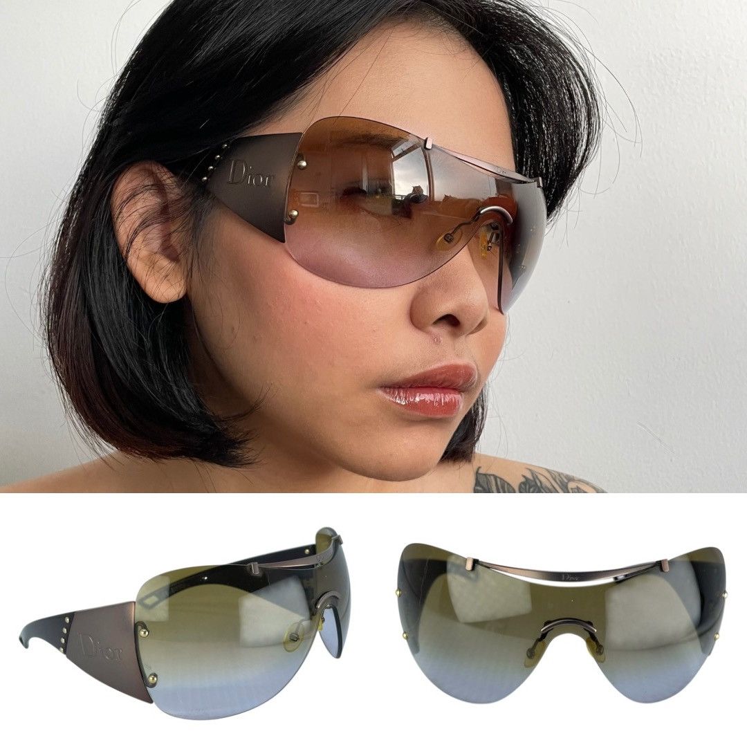 Christian Dior Monsieur VINTAGE CHRISTIAN DIOR DIORITO 1 LRVJN SKI SHIELD SUNGLASSES Size ONE SIZE - 2 Thumbnail