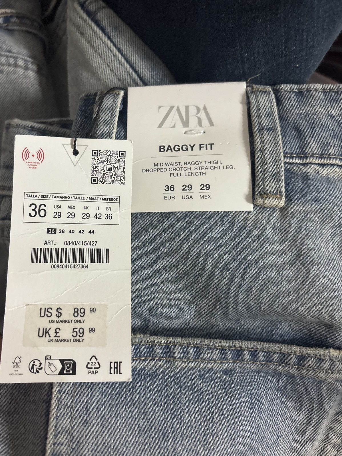Zara Double Knee Carpenter Denim Size US 29 - 3 Thumbnail