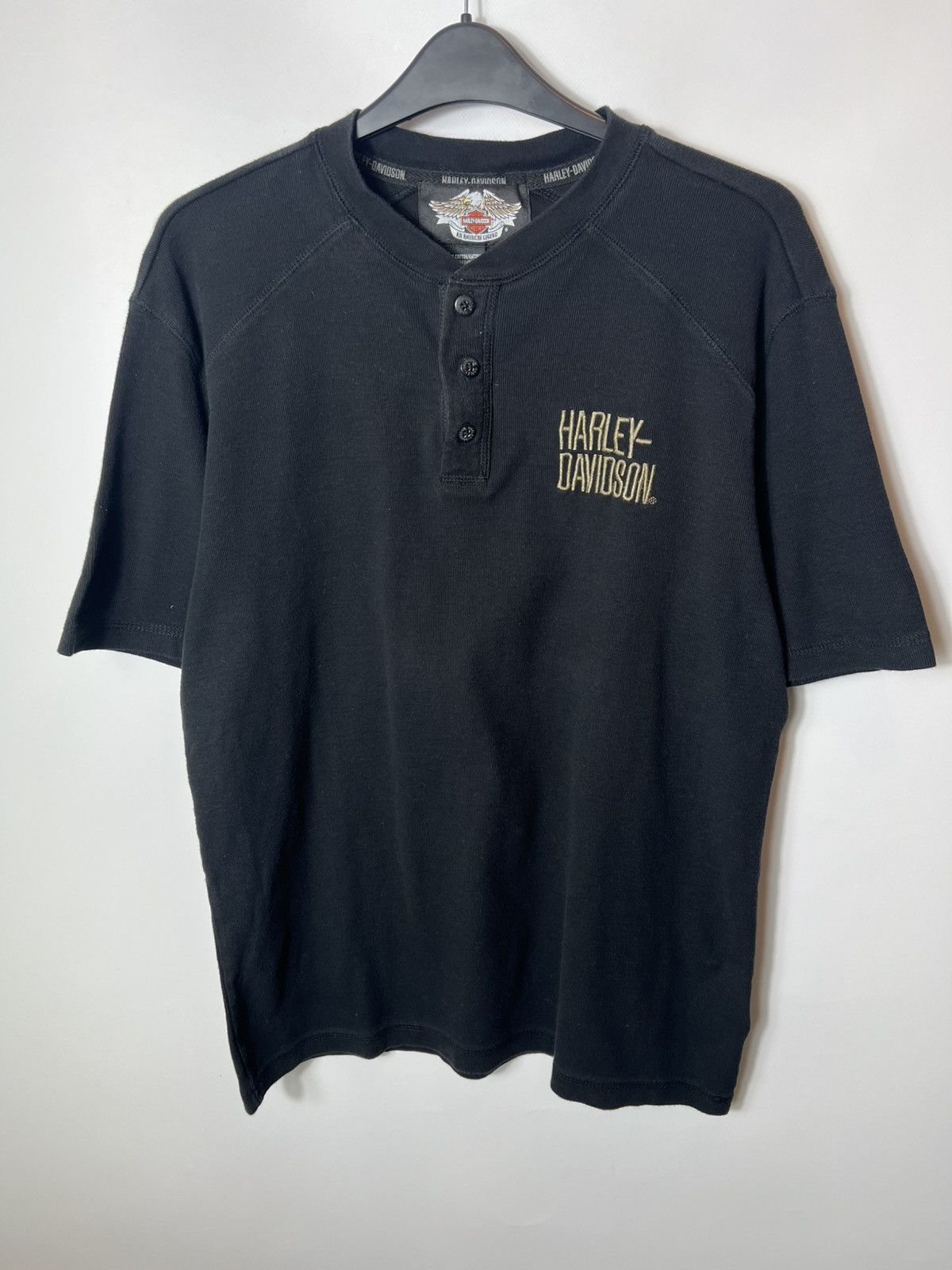 Harley Davidson Vintage streetwear racing Harley Davidson Quarter Button Tee Size US M / EU 48-50 / 2 - 1 Thumbnail