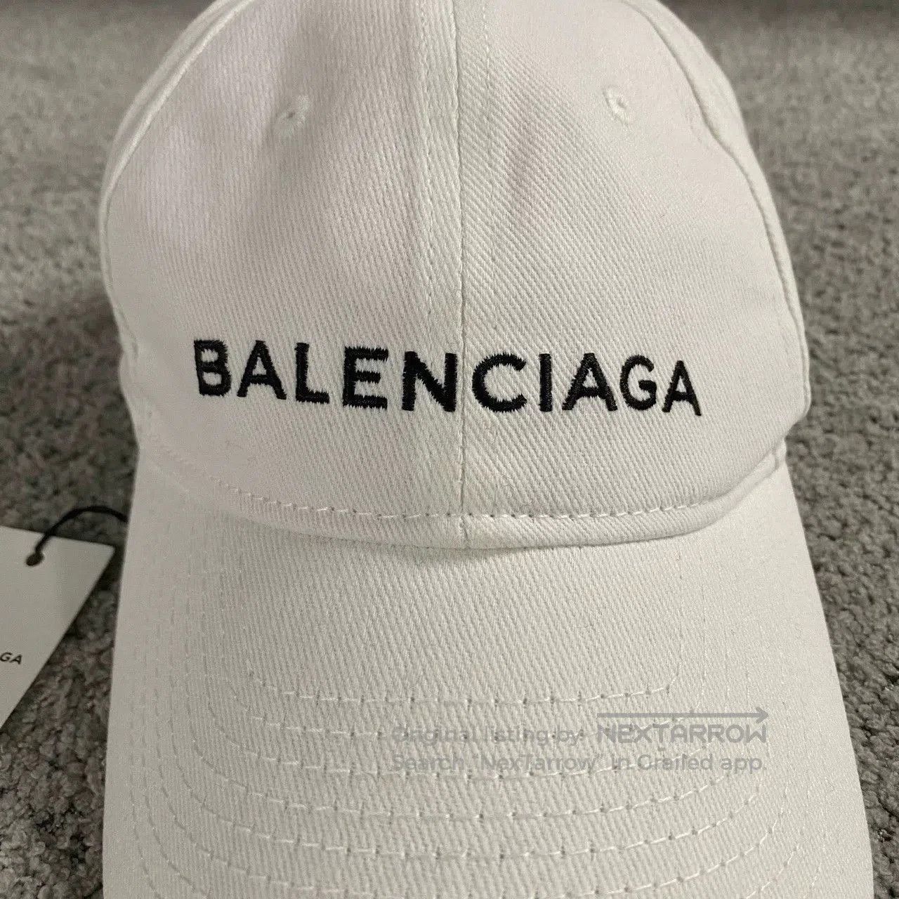 Balenciaga Balenciaga Latest White Embroidered Logo Cap. Size ONE SIZE - 2 Thumbnail