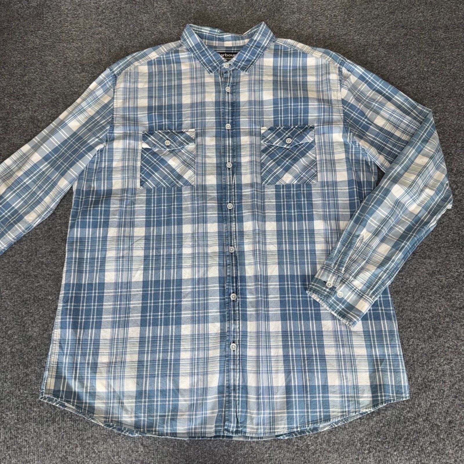 Barbour Barbour International Shirt Mens XL Blue Plaid Slim Fit Size US XL / EU 56 / 4 - 1 Thumbnail