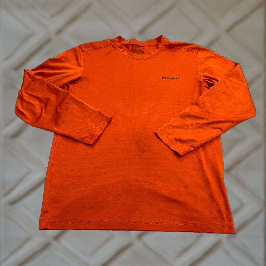 Vintage Columbia Omni Wick Shirt Men M Orange Long Sleeve Henley Neck Activewear Casual Size US M / EU 48-50 / 2 - 1 Thumbnail