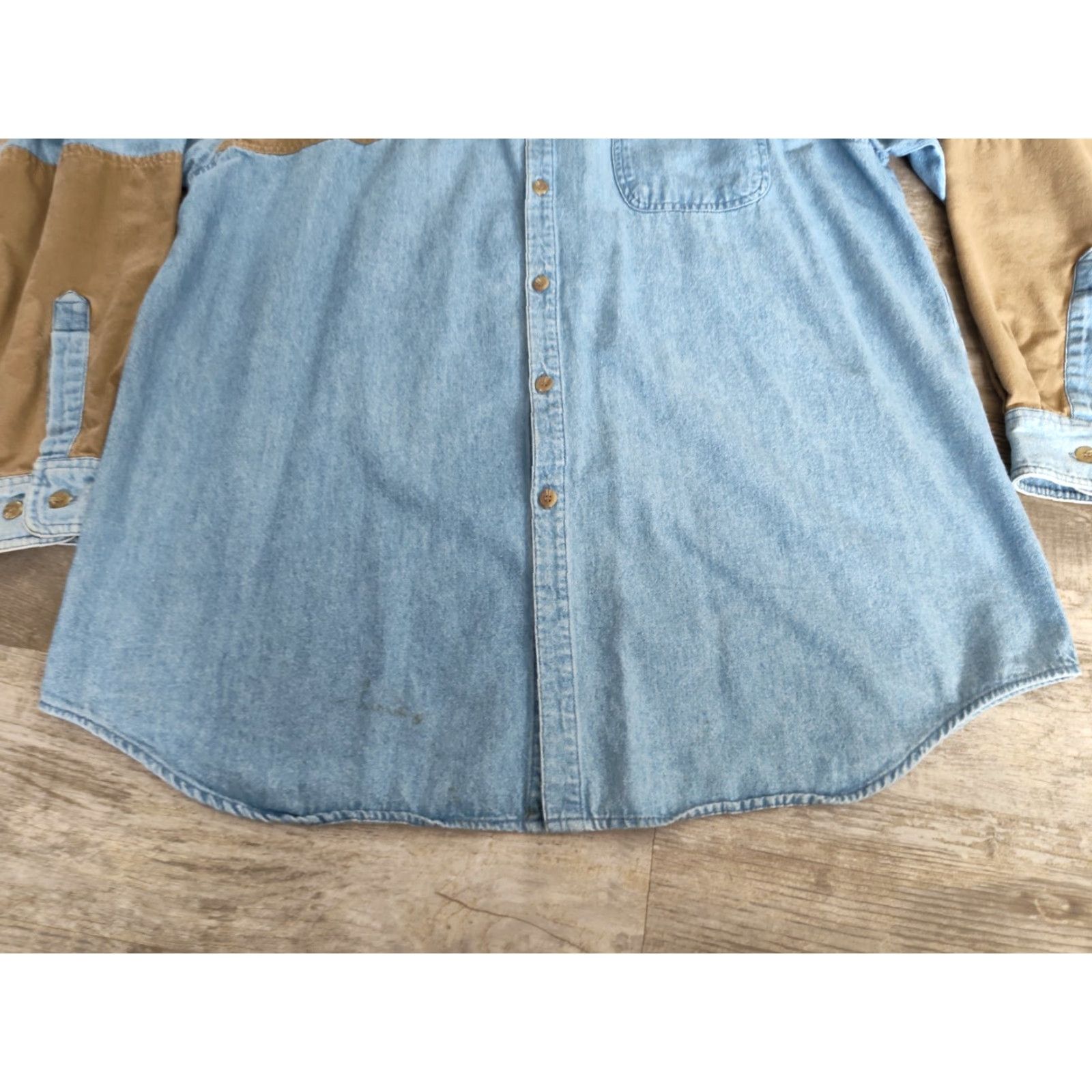 Vintage VINTAGE Columbia Denim Shirt Men Large Blue Long Sleeve Button Up Fall Hunting Shooting Pattern Size US L / EU 52-54 / 3 - 5 Thumbnail