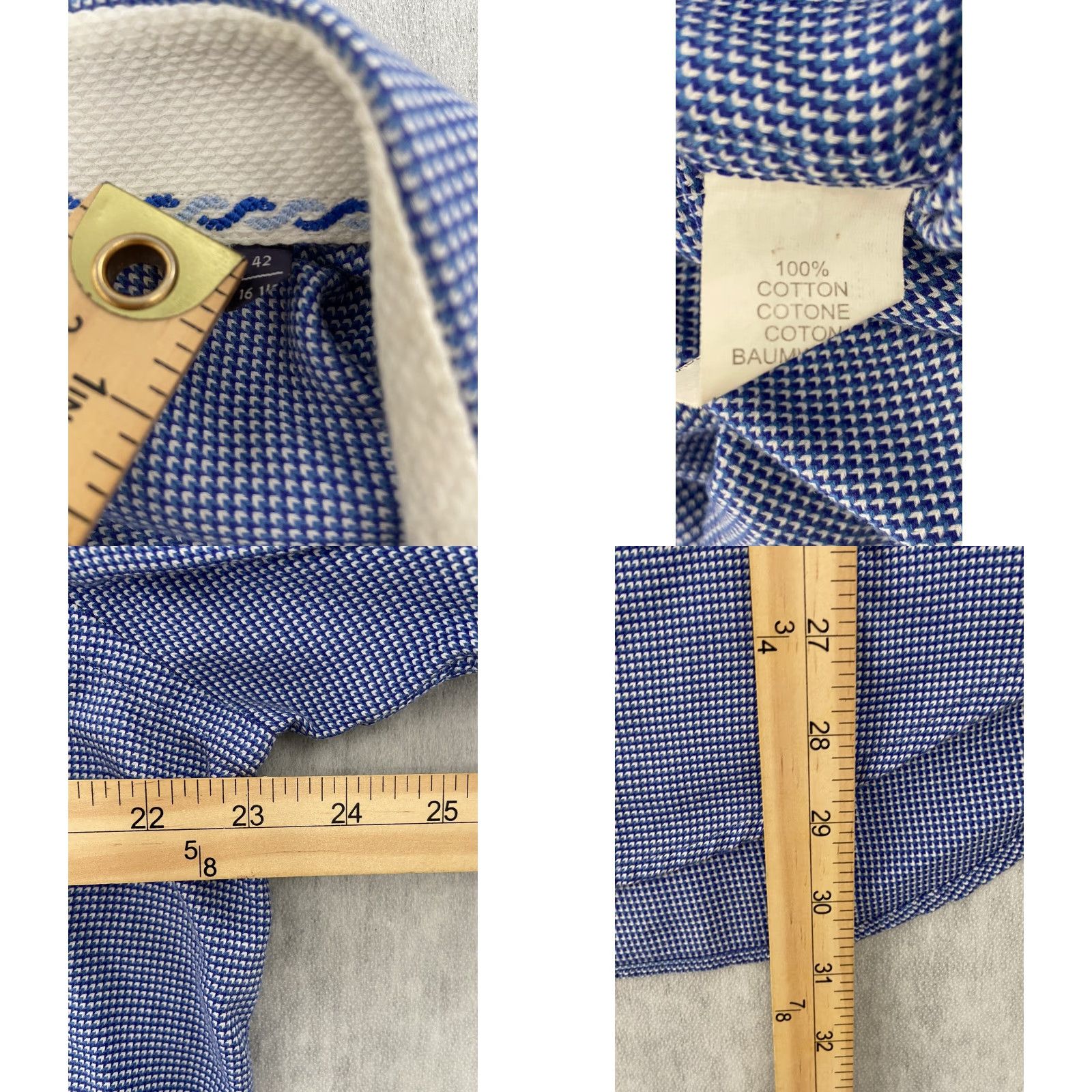 Robert Graham Robert Graham Shirt Adult 42/16.5 Blue 3D Pattern Button-Front Long Sleeve Mens Colorful Logo 100% Cotton Regular Fit Size US L / EU 52-54 / 3 - 8 Thumbnail