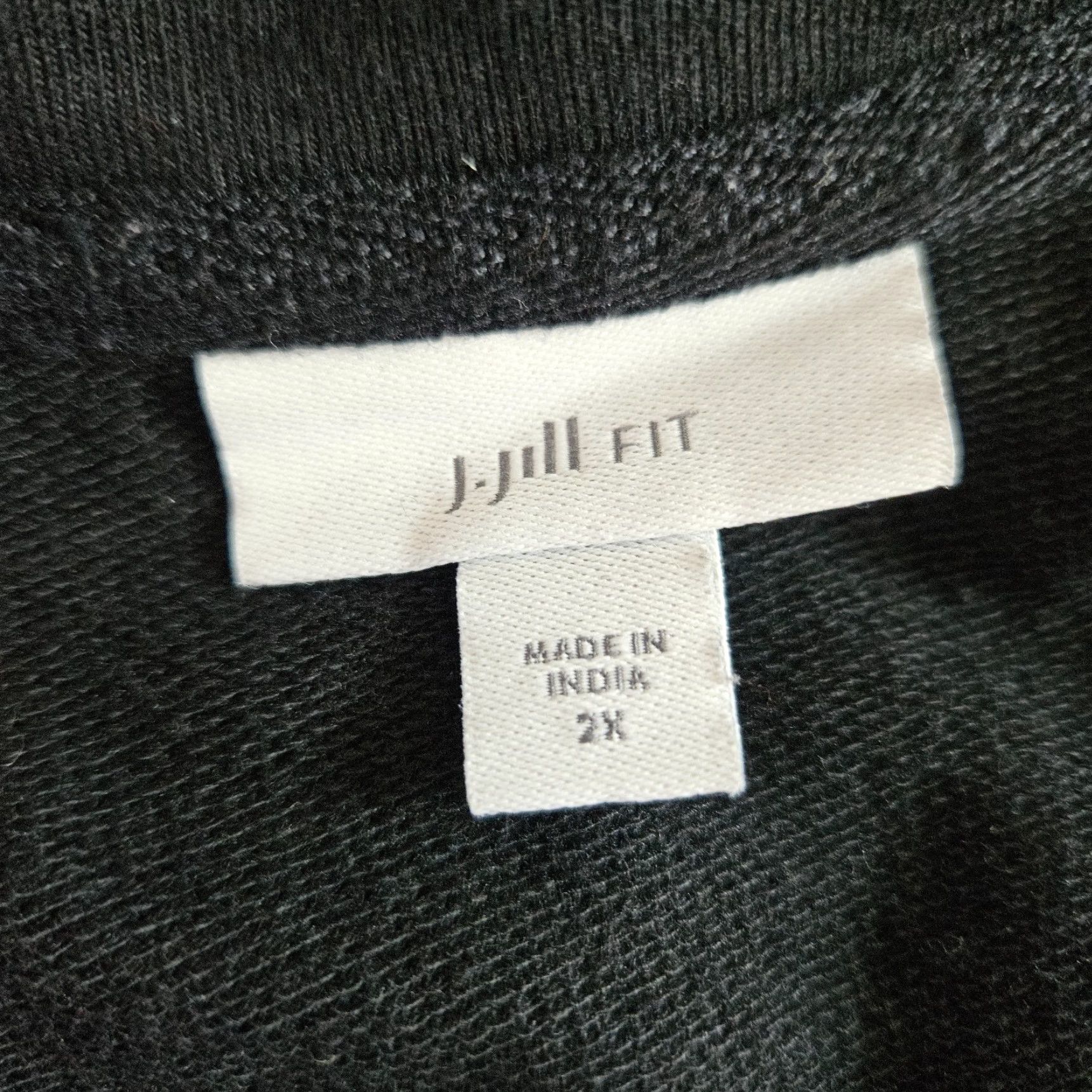 J. Jill J Jill Fit Womens Sweatshirt Dress 2X Black Embroidered Pockets Cotton Blend Knit Dress Shirt? Size XXL / US 16-18 / IT 52-54 - 5 Thumbnail