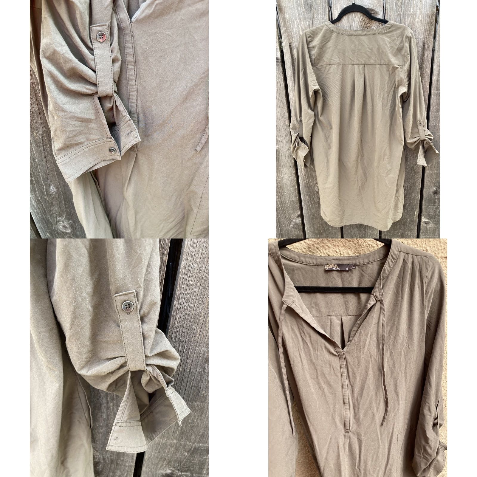 Prana Women's PrAna Green Solid V-Neck String Tunic Dress M Pocket Light Breath Yoga Size M / US 6-8 / IT 42-44 - 8 Thumbnail
