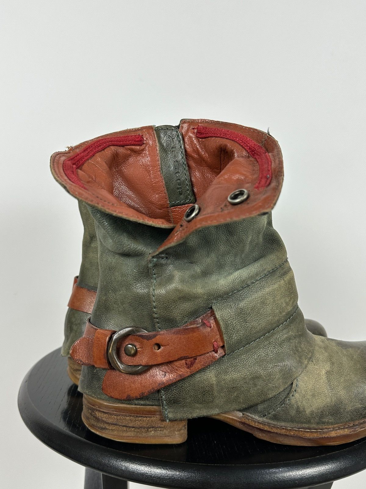 A.S.98 A.S.98. Airstep Leather Biker Ankle Buckle Strap Boots Size US 6 / IT 36 - 20 Thumbnail