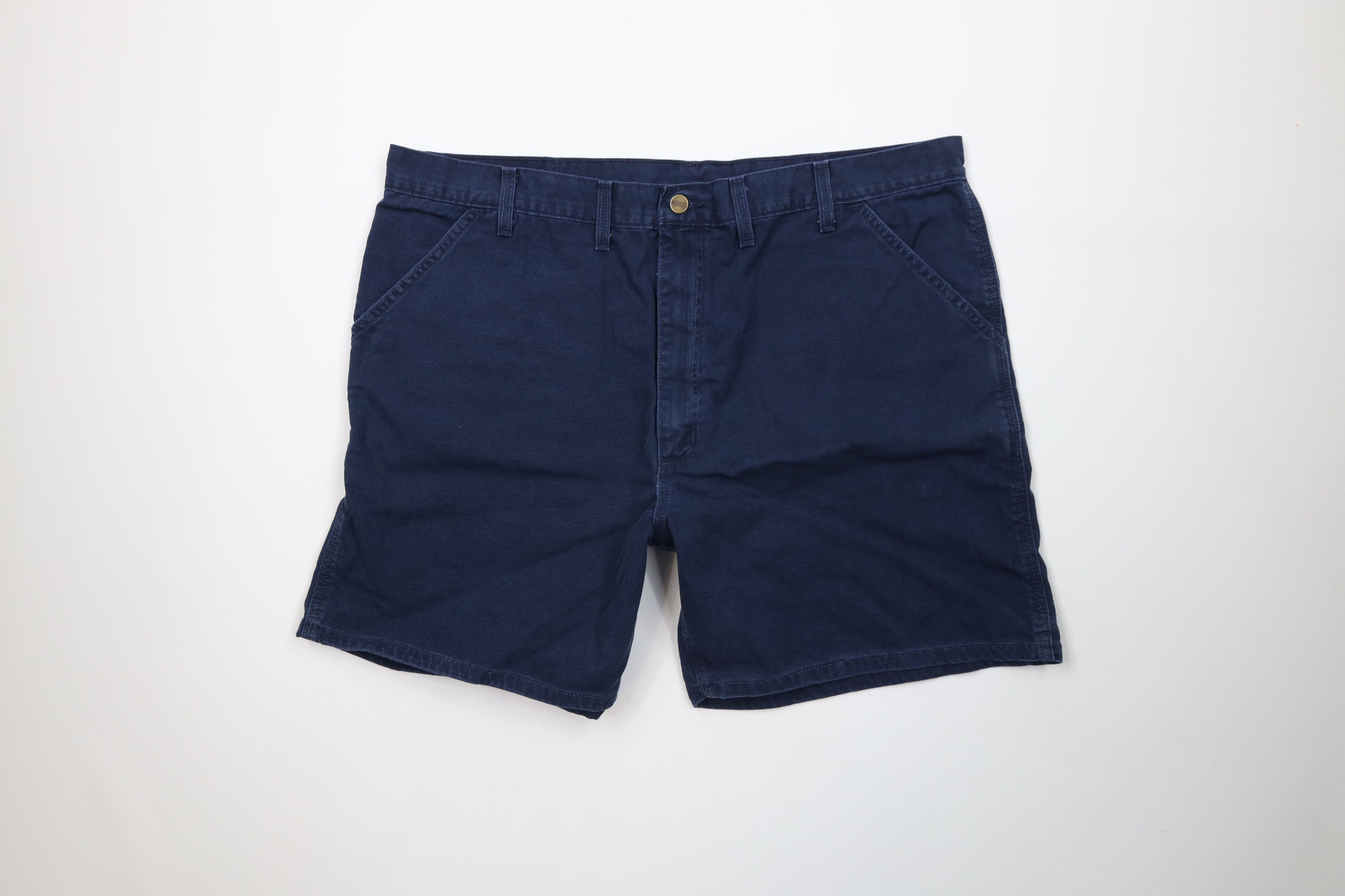 Carhartt Vintage 90s Carhartt Knee Canvas Dungaree Shorts Blue USA Size US 42 / EU 58 - 1 Thumbnail