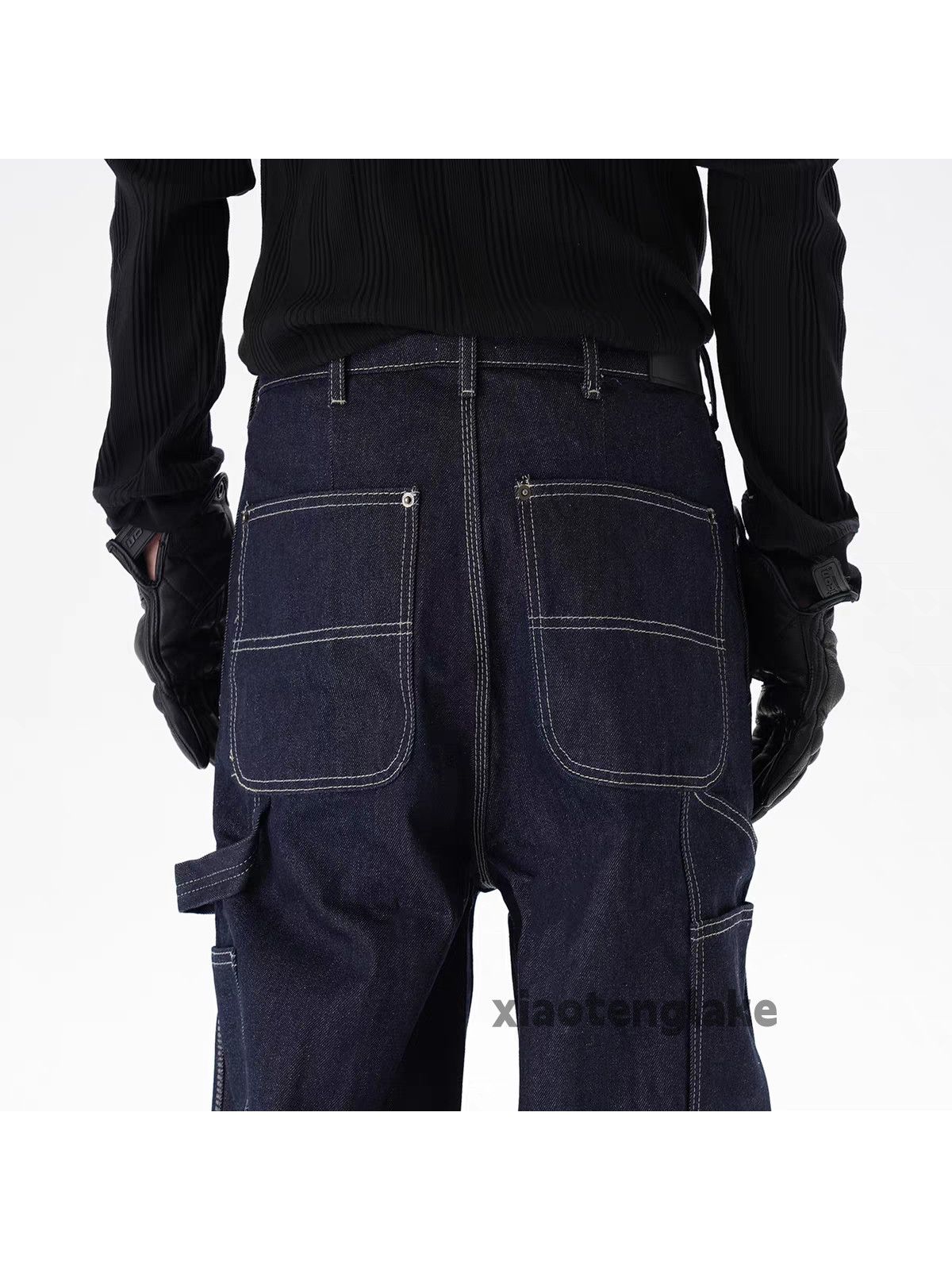 Jean Unisex outdoor utility wax loose baggy carpenter jeans Size US 36 / EU 52 - 7 Thumbnail