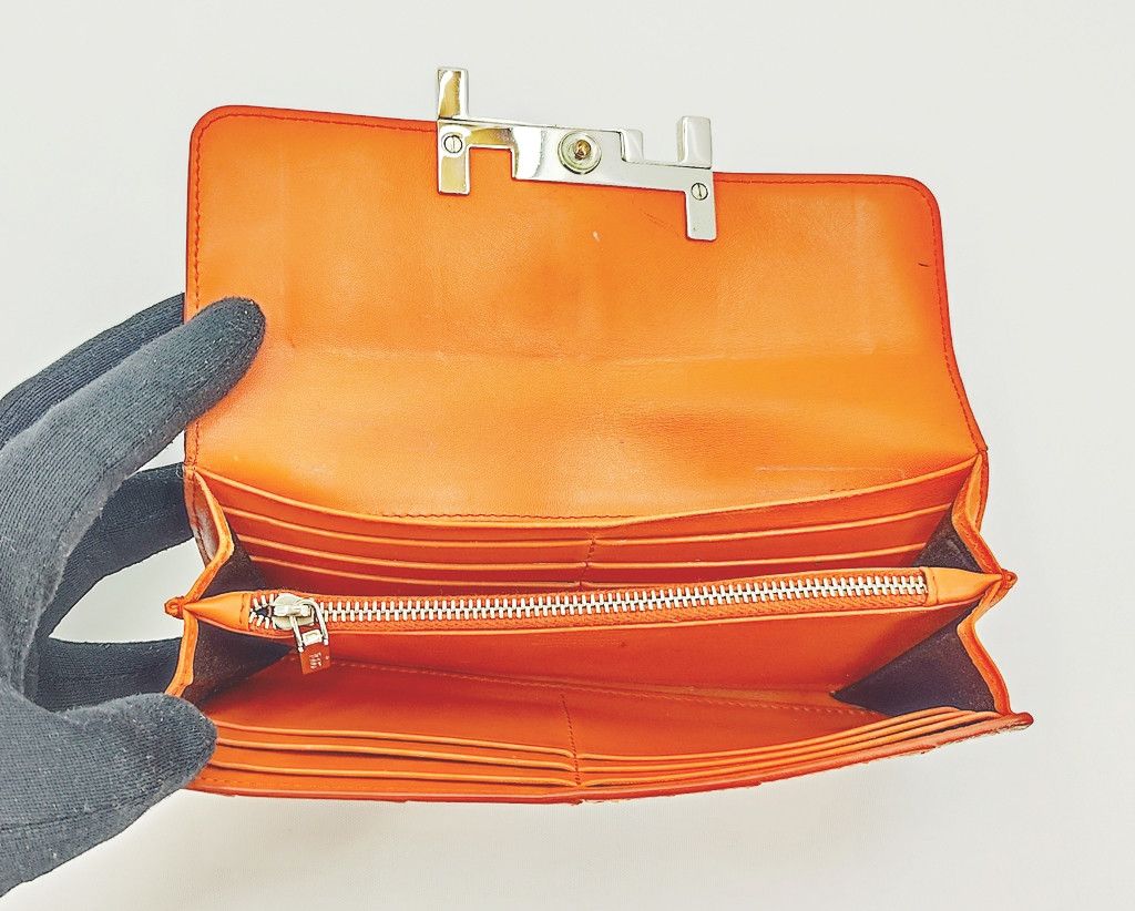Tod's TODS snake skin orange button wallet Size ONE SIZE - 4 Thumbnail