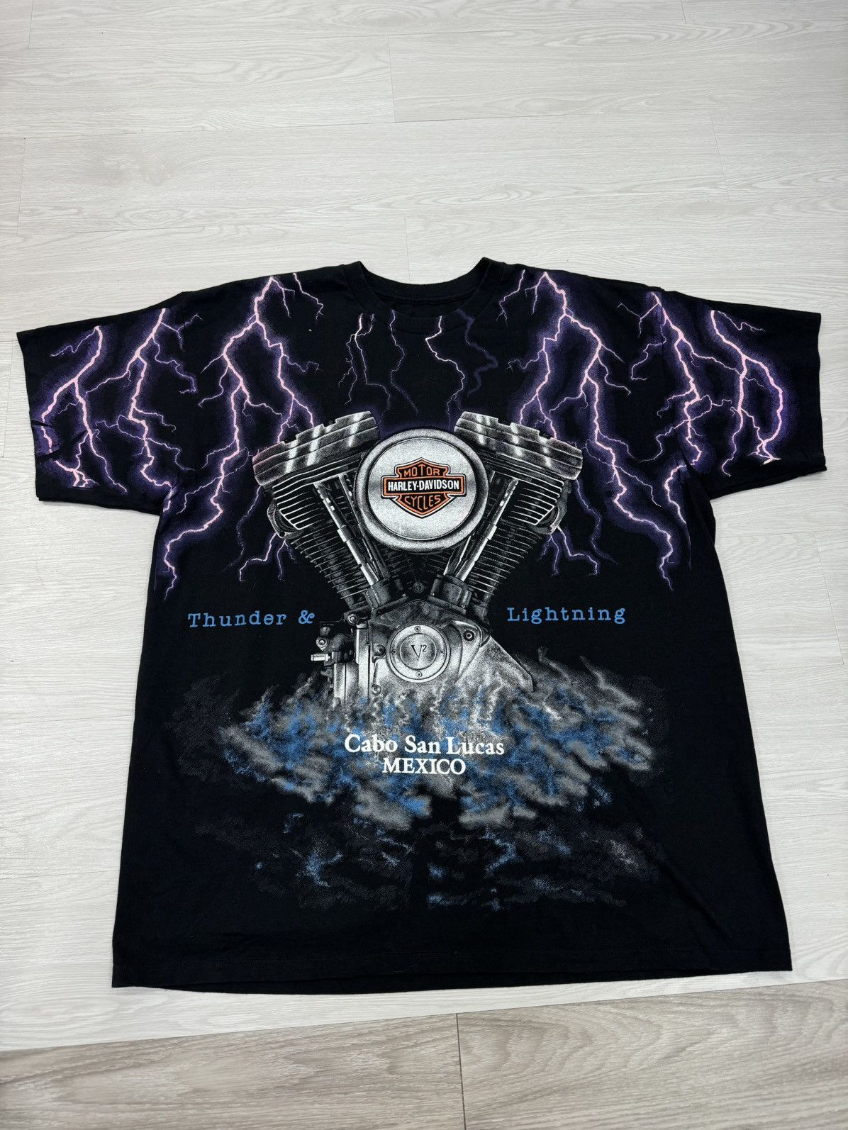 Harley Davidson Vintage Harley Davidson Thunder Shirt 90s Size US XXL / EU 58 / 5 - 1 Thumbnail