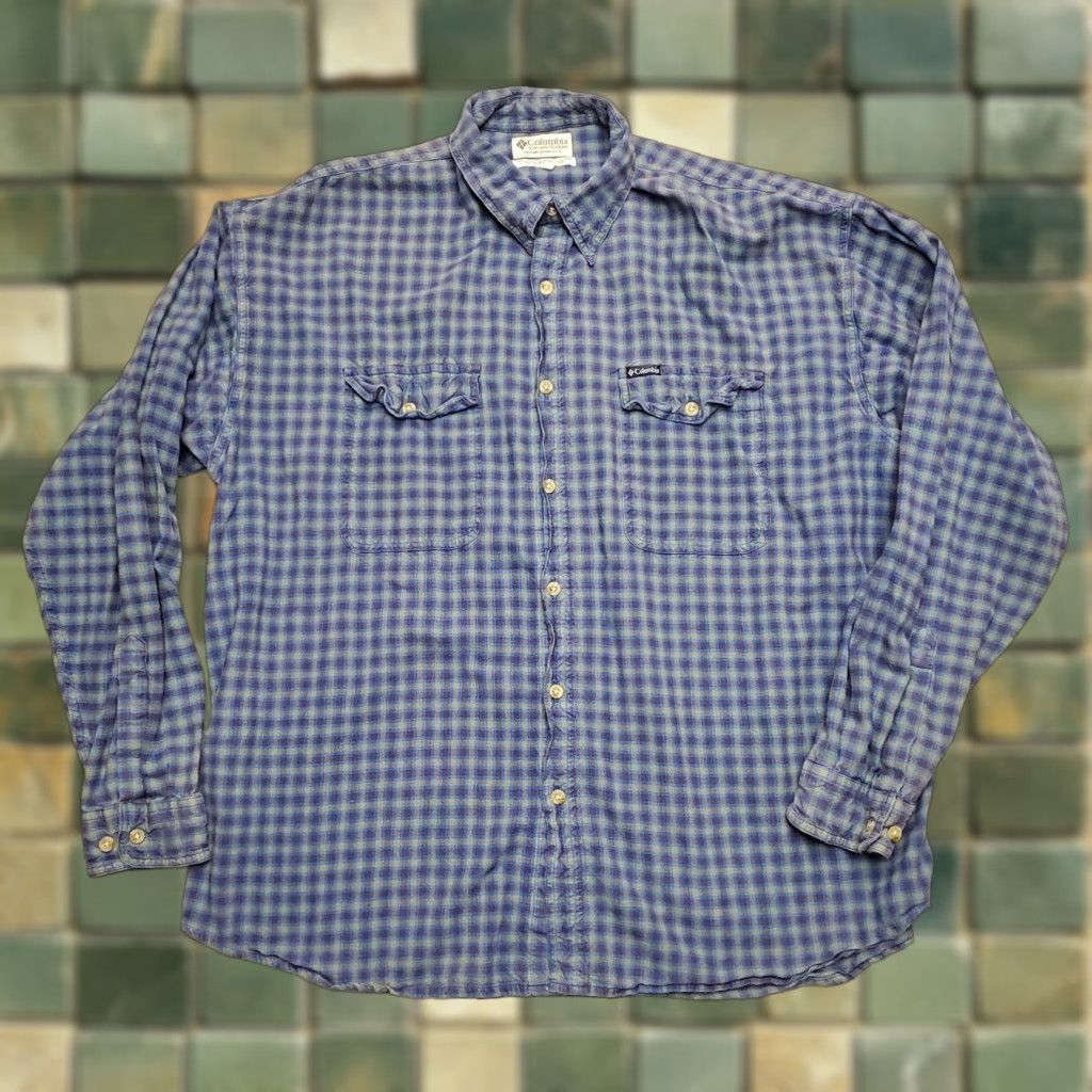 Vintage Columbia Shirt Men XXL Blue Plaid 100% Cotton Flannel Outdoor Long Sleeve Casual Size US M / EU 48-50 / 2 - 1 Thumbnail