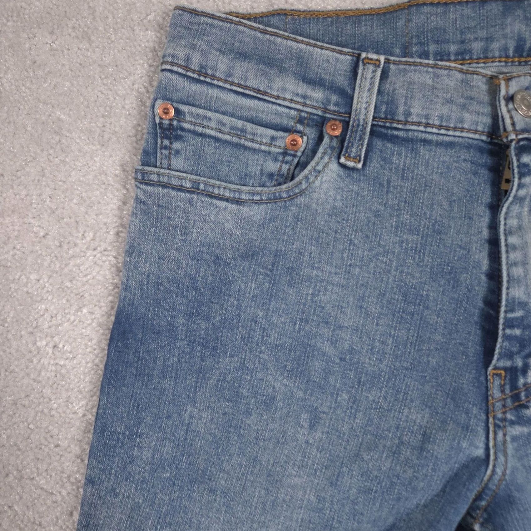 Levi's Levi's 511 Jeans Mens 32x34 Light Wash Blue Slim Fit Tapered Denim Pants Jeans Size US 32 / EU 48 - 3 Thumbnail
