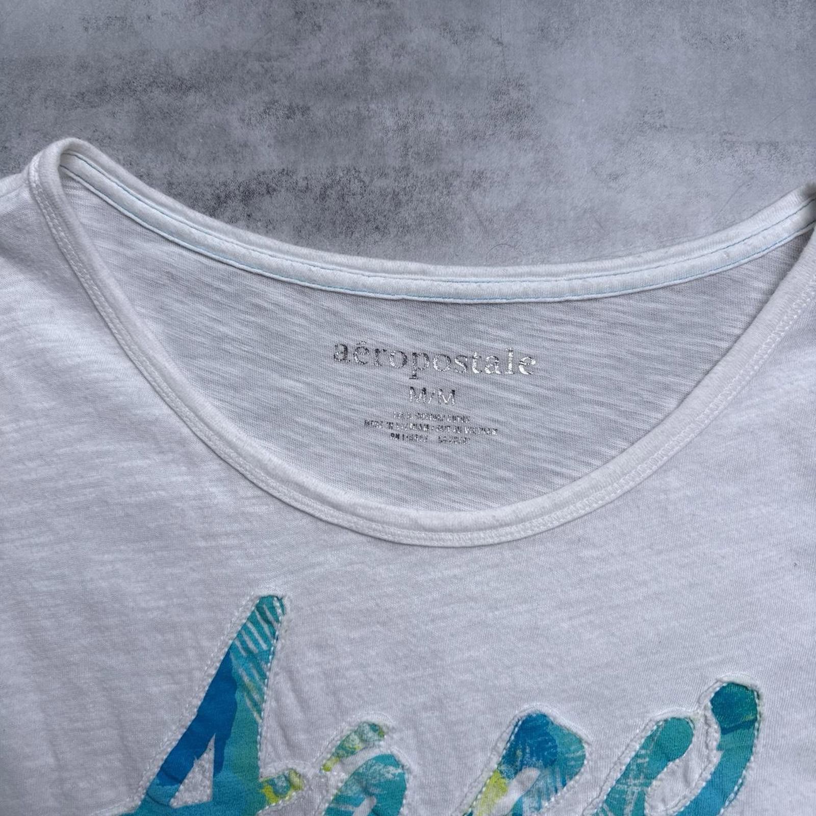 Aeropostale Y2K Aeropostale 00s Grunge White Shirt Size M / US 6-8 / IT 42-44 - 2 Thumbnail