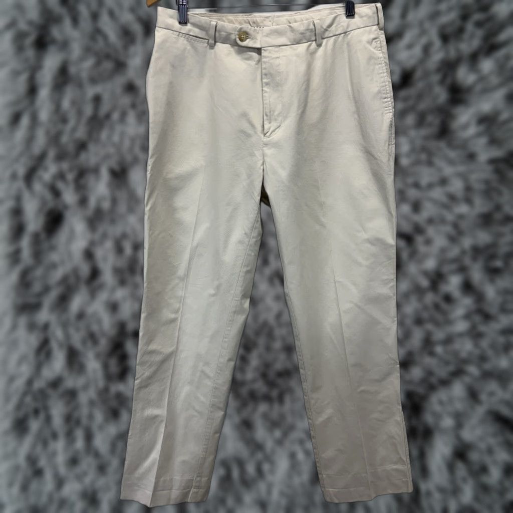Peter Millar Peter Millar Chino Pants Men's Beige Flat Front Trousers Golf Preppy 34x31 Regular Size 34 Inseam 32 Cotton Blend Capo? Size US 34 / EU 50 - 1 Thumbnail