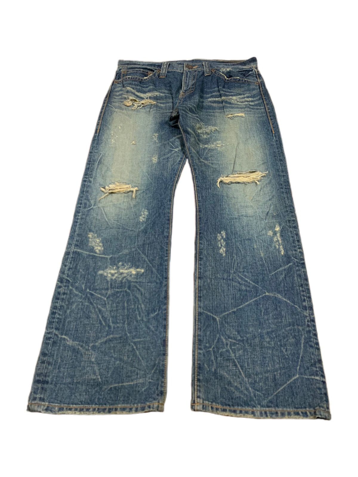 If Six Was Nine × Japanese Brand × Le Grande Bleu (L.G.B.) BAGGY CO&LU denim distressed rust Size US 34 / EU 50 - 1 Thumbnail
