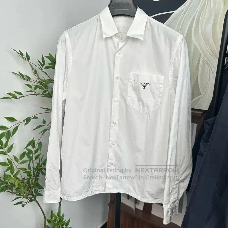 Prada Prada Men's White Long Sleeve Shirt. Size US M / EU 48-50 / 2 - 1 Thumbnail