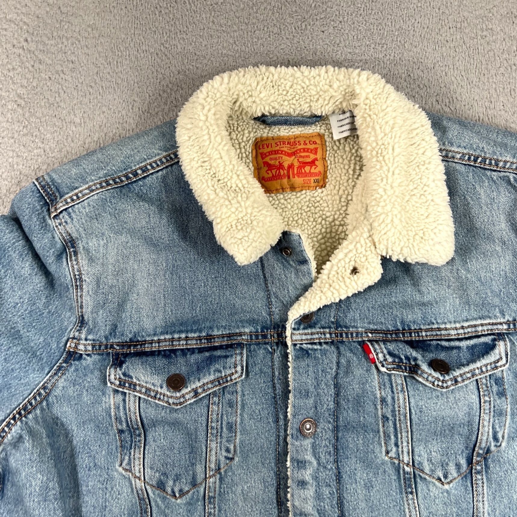 Levi's Levi's Trucker Jacket Men's 2XL Type III Sherpa Lined Blue Jeans Random? Size US 39 - 2 Thumbnail