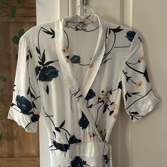 Ganni 🎀GANNI DALTON CREPE VANILIA KIMONO WRAP DRESS LADIES sz 38 Size XS / US 0-2 / IT 36-38 - 3 Thumbnail