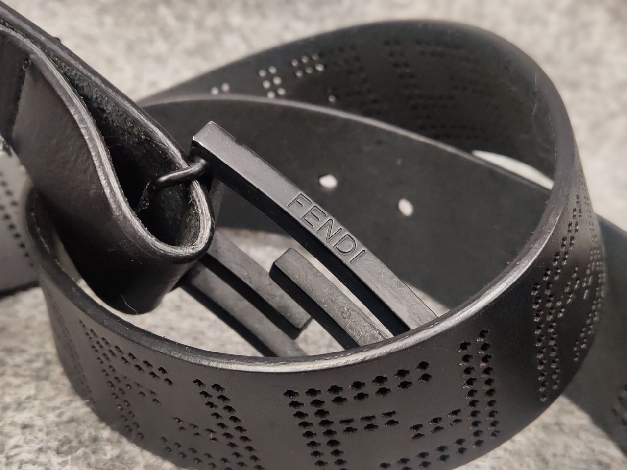 Fendi 🖤 Fendi FF zucca Logo authentic Leather Black Monogram Belt Size ONE SIZE - 13 Thumbnail