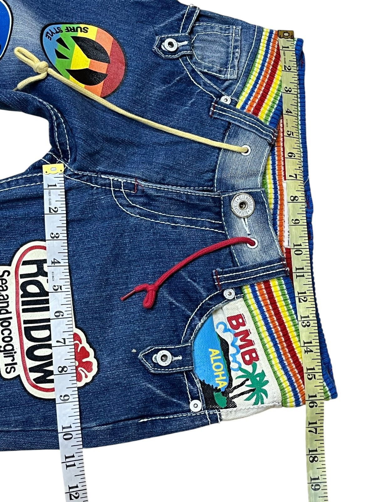 Japanese Brand SICK🔥JAPANESE BMB BLUE MOON BLUE DRAWSTRING WAIST JEANS Size US 32 / EU 48 - 11 Thumbnail