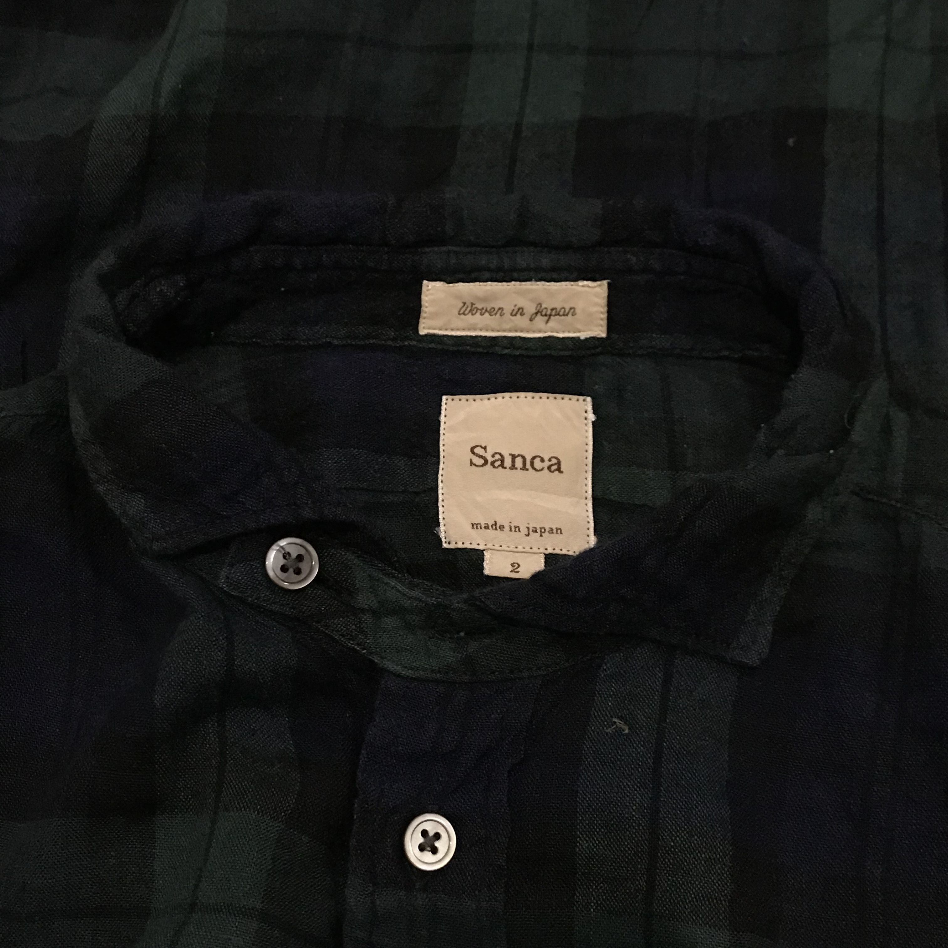 Japanese Brand Vintage Sanca japan Flannel Shirt long sleeves green union Size US M / EU 48-50 / 2 - 12 Thumbnail