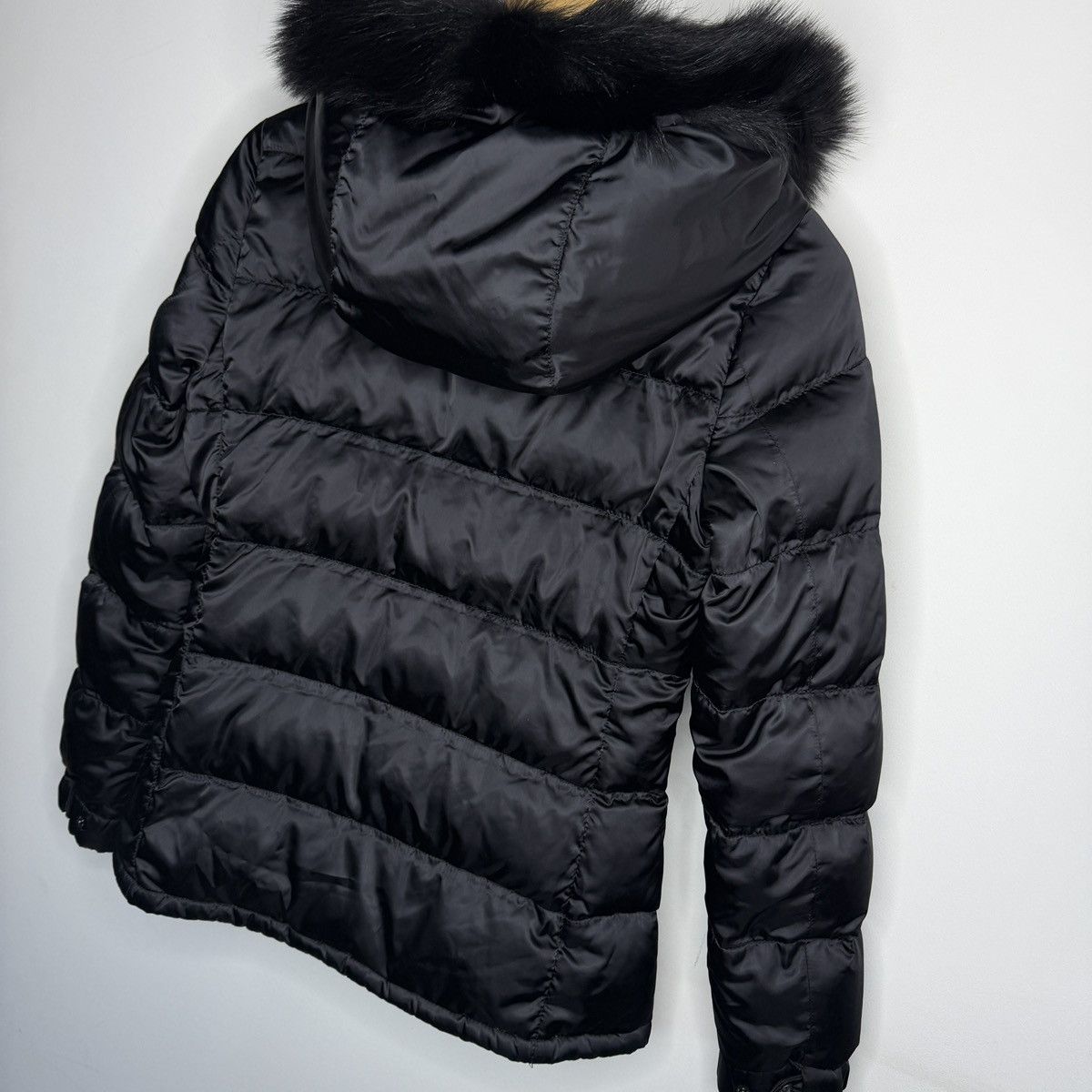 Prada Goose Down Black Fox Fur Puffer Coat Jacket 38 Milan Size XS / US 0-2 / IT 36-38 - 8 Thumbnail