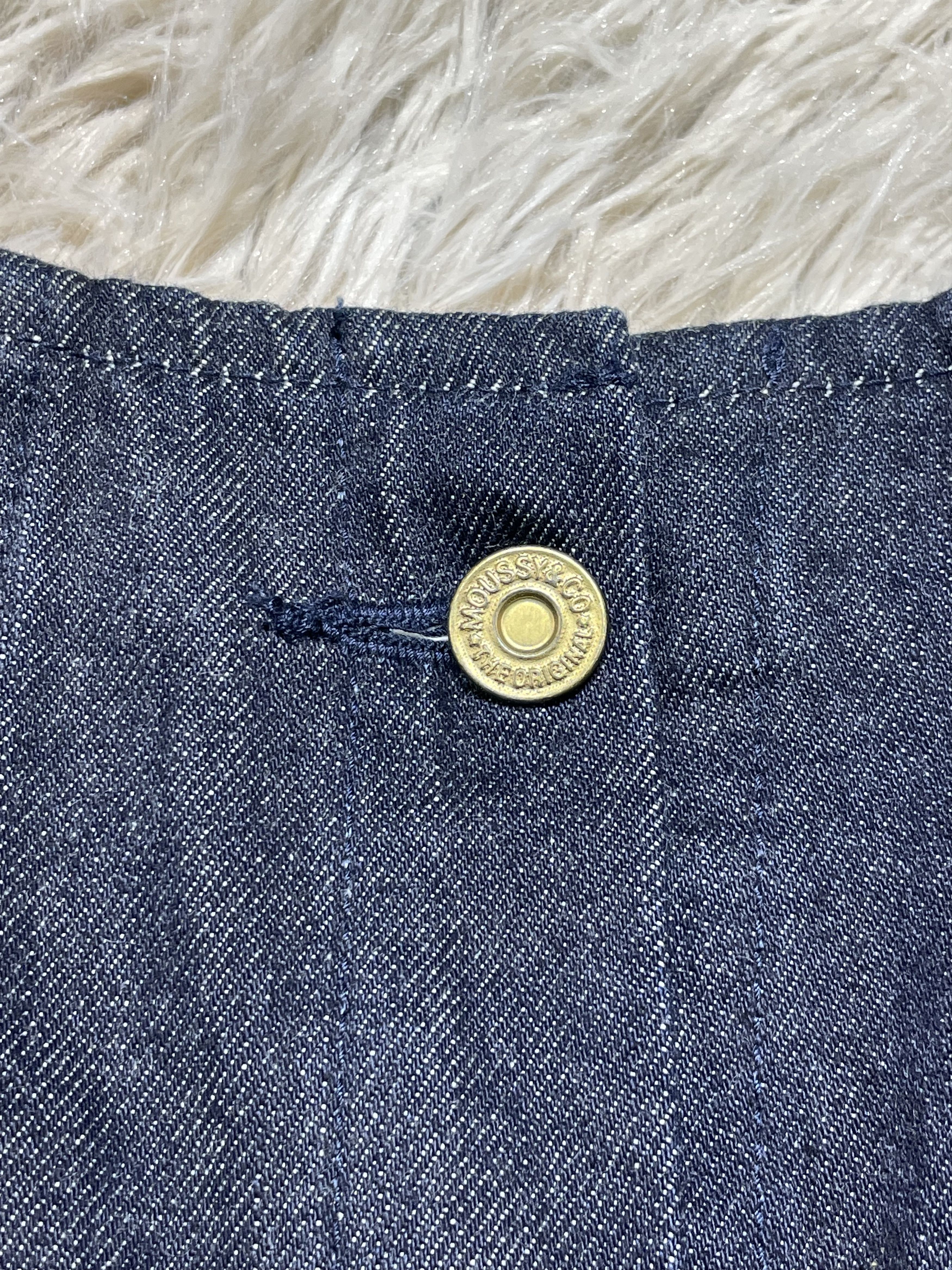 MOUSSY High Waist Denim Mini Skirt Navy Blue Button Short Skirt XS Size 23" - 7 Thumbnail
