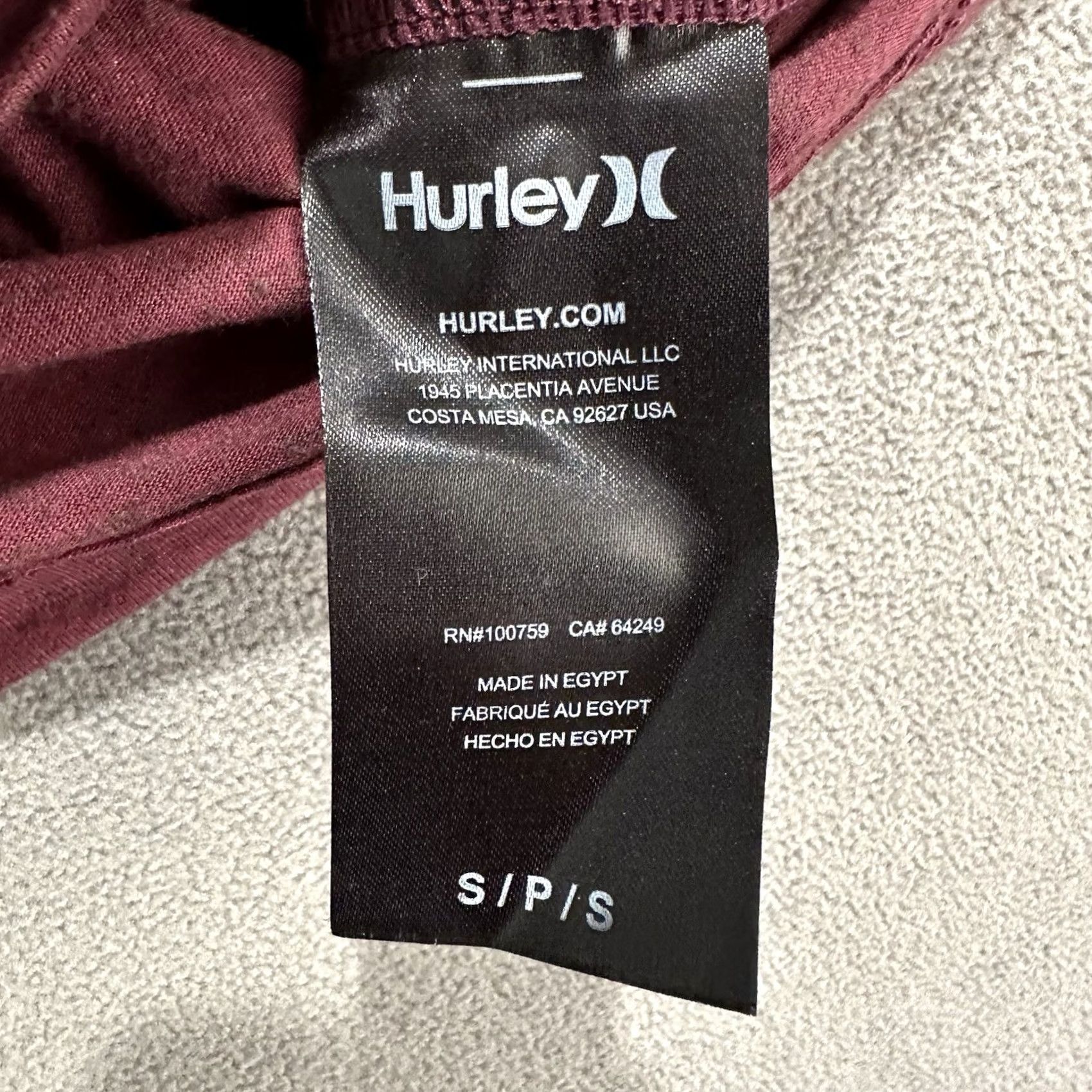 Hurley Hurley Shirt Mens Small Maroon Red Casual Surf Beach Logo Sportswear EUC Size US S / EU 44-46 / 1 - 5 Thumbnail