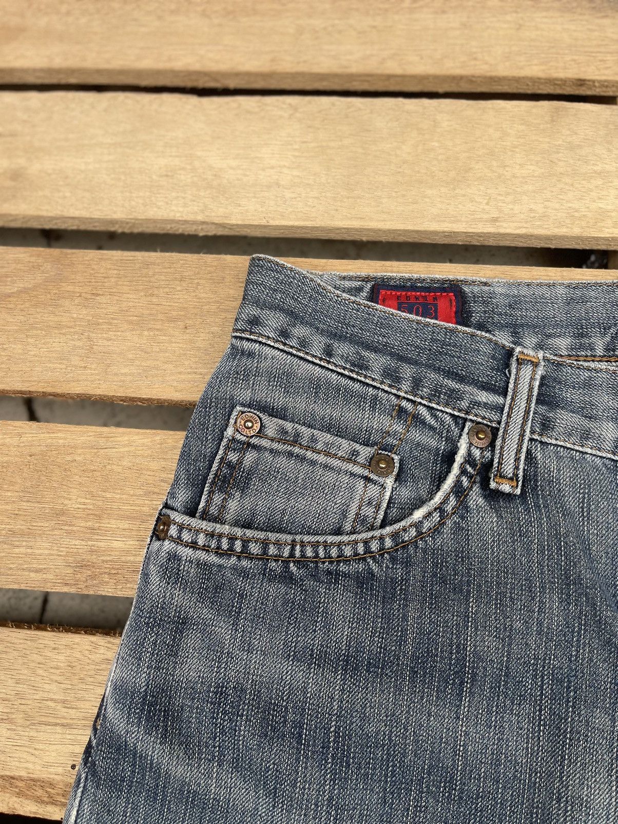 Edwin Vintage Edwin 503 Straight Cut Distressed Faded Jeans Size US 29 - 7 Thumbnail
