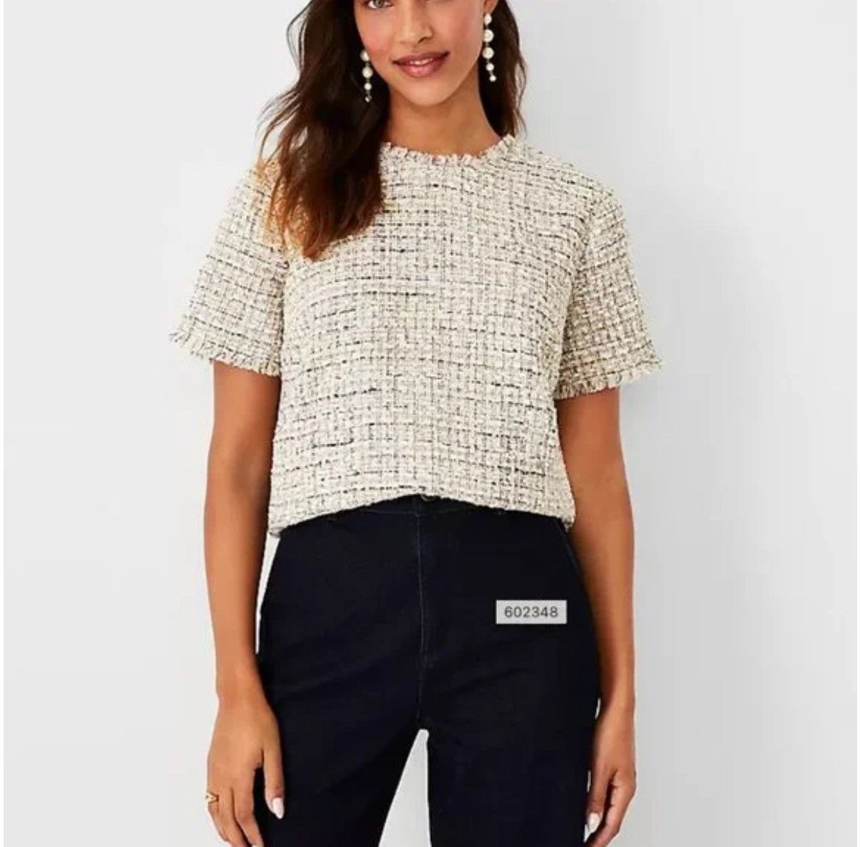 Ann Taylor Ann Taylor Fringe Tweed Top/ Size M Size M / US 6-8 / IT 42-44 - 2 Thumbnail